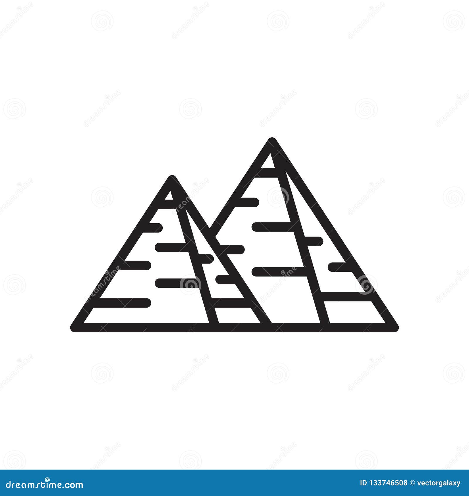 Pyramid Icon Vector Sign And Symbol Isolated On White Background