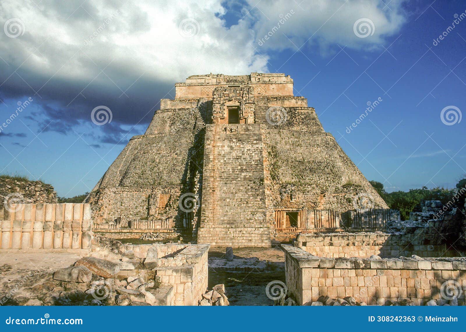 pyramid of the magician - piramide del adivino - in ancient mayan city uxmal