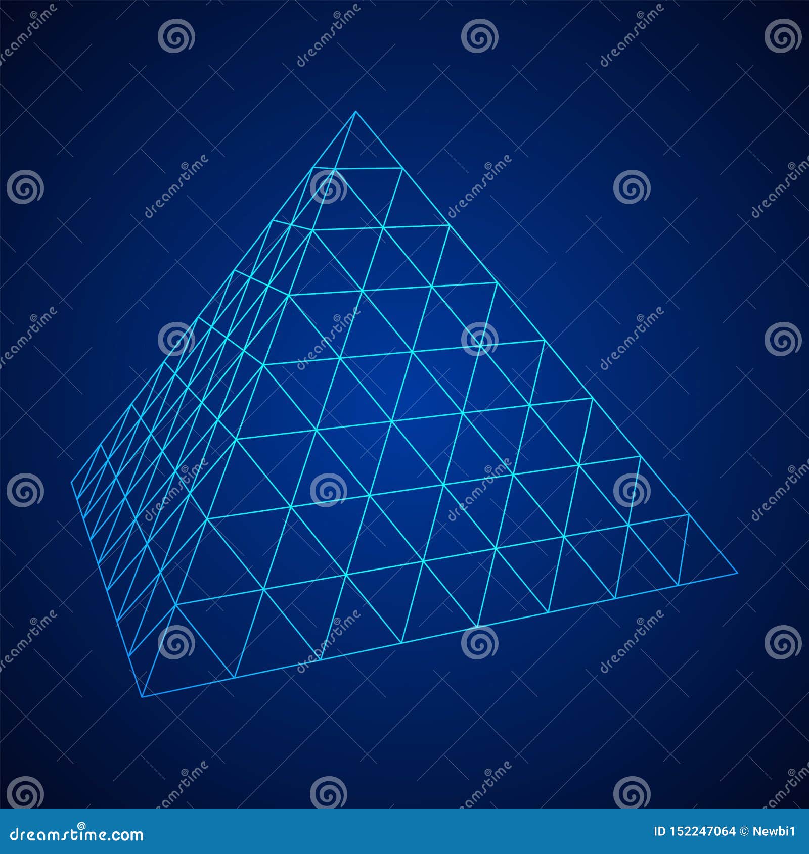 Pyramid Molecular Grid Wireframe Stock Vector - Illustration of connect ...