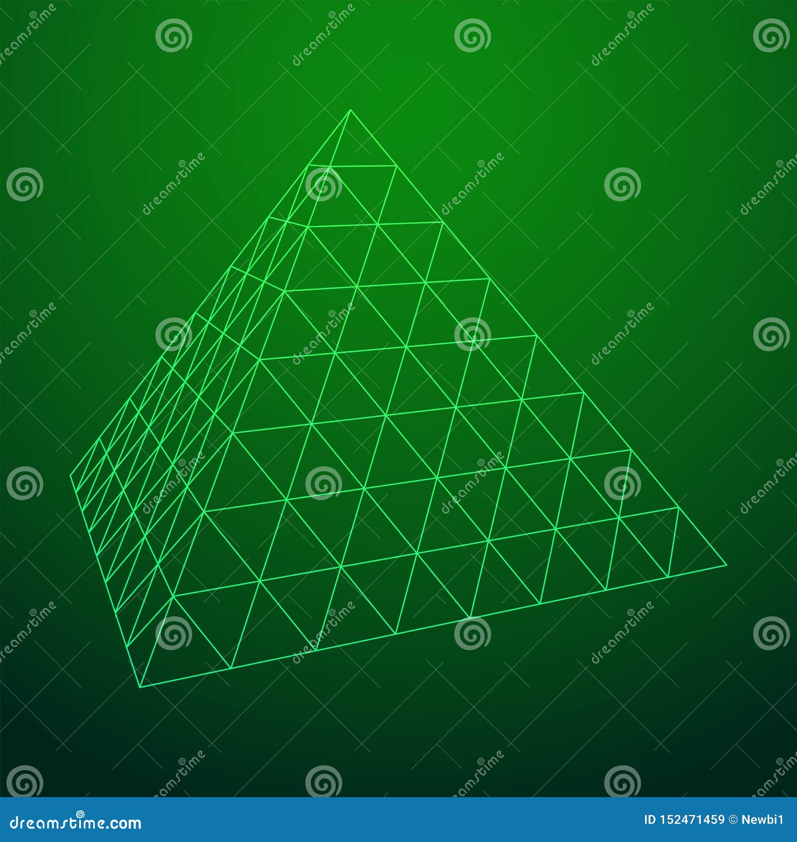 Pyramid Molecular Grid Wireframe Stock Vector - Illustration of connect ...
