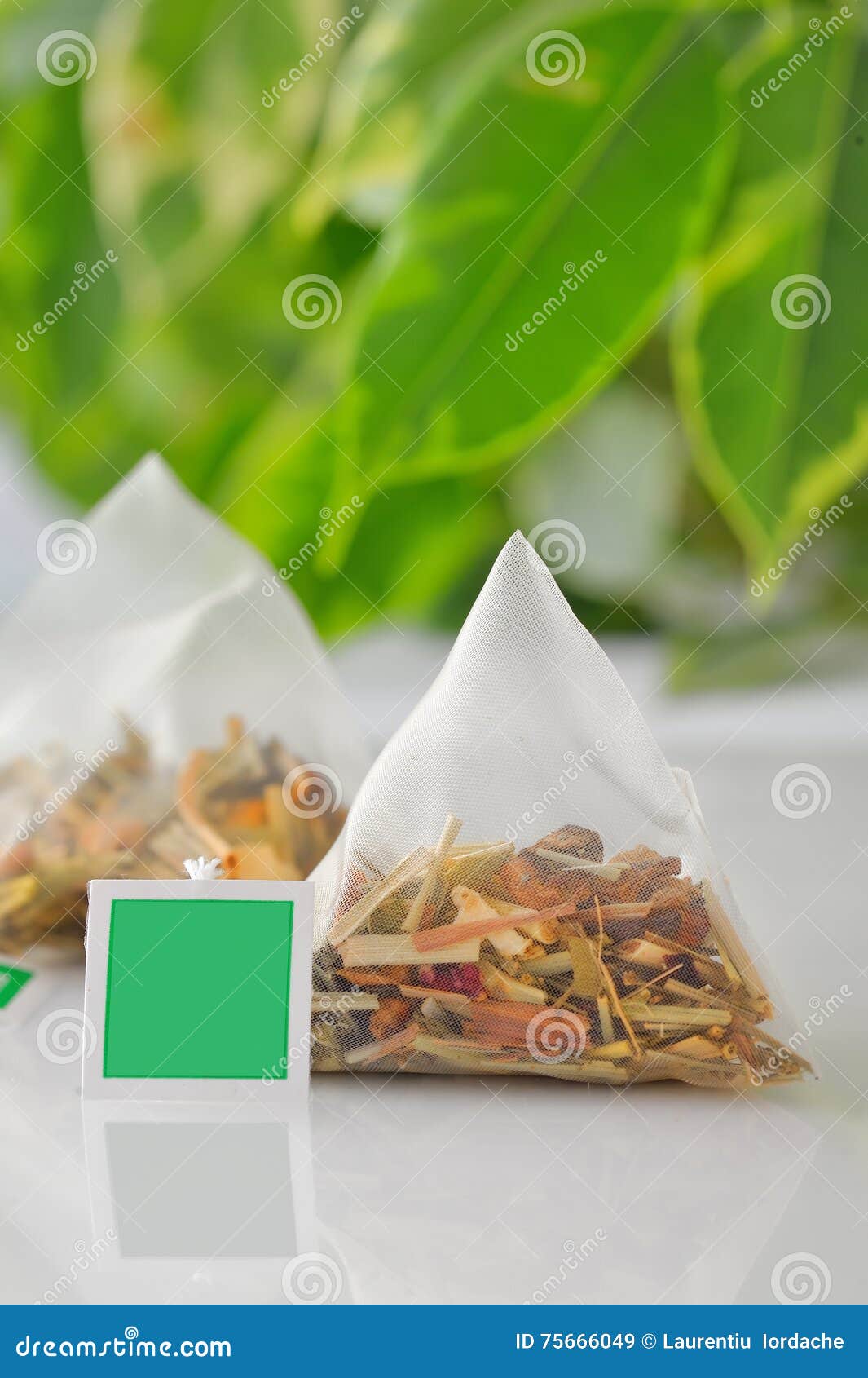 Pyramid tea bag stock image. Image of macro, breakfast 75666049