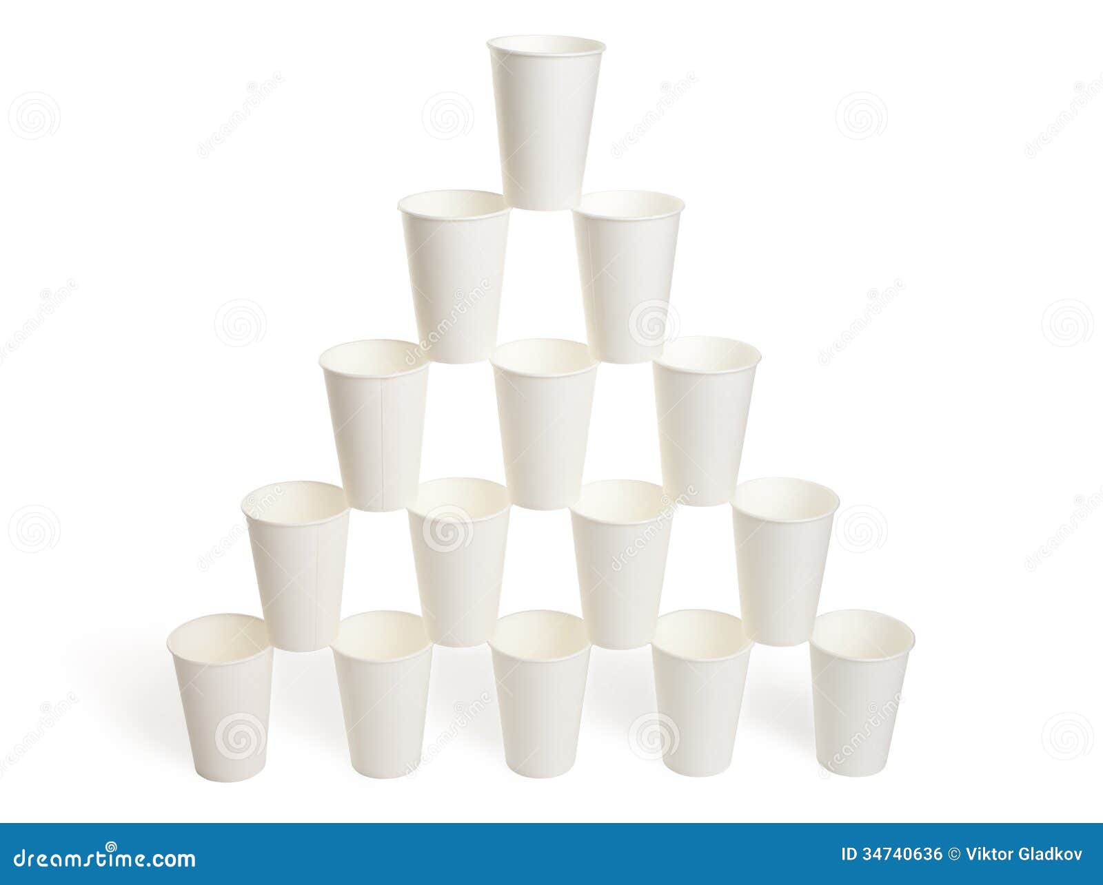 Pyramid Of White Paper Cups Stock Photo Image of ideas, paper 34740636