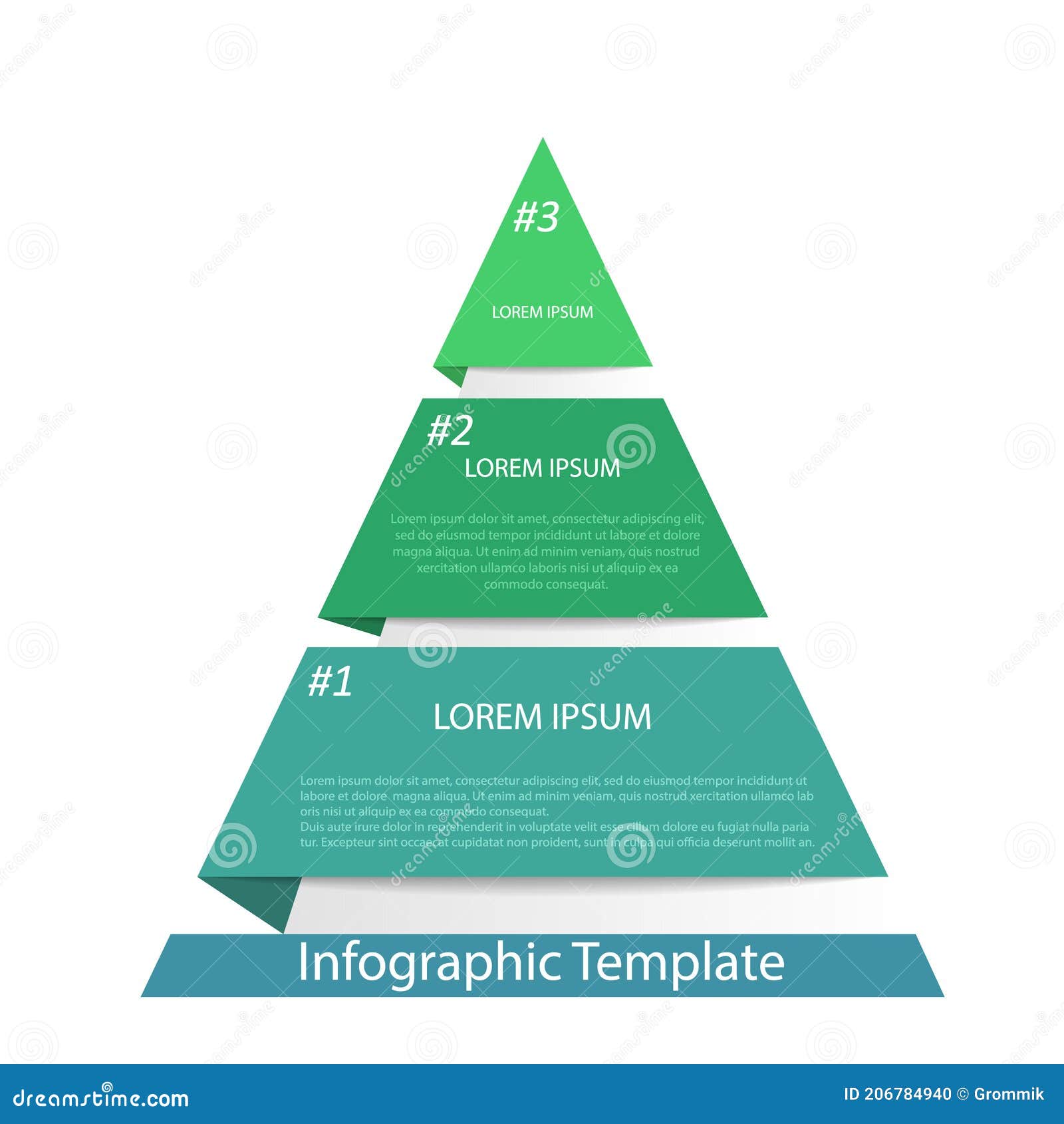 Pyramide Infographic. Le Diagramme De Triangle Est Divisé En 3