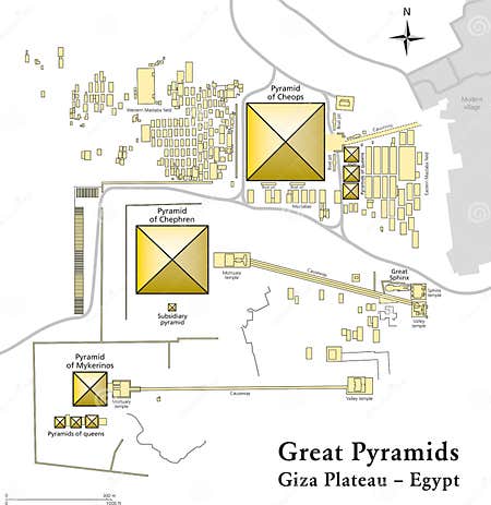 Pyramids of Giza Map stock vector. Illustration of building - 32590591