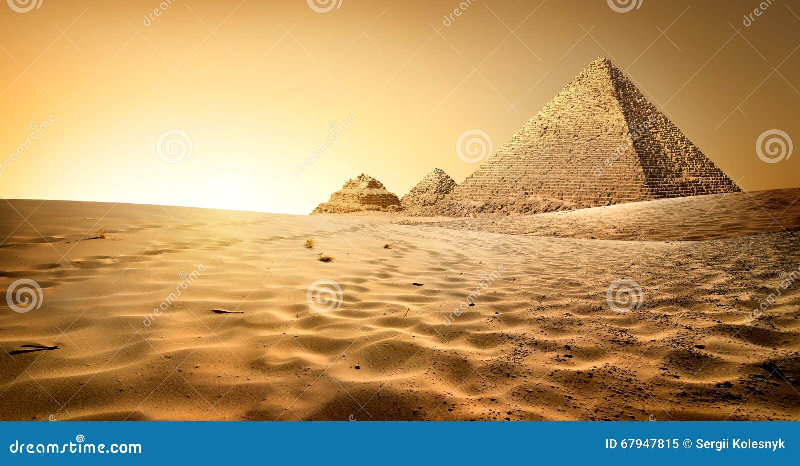 Pyramids in sand stock image. Image of famous, cairo 67947815