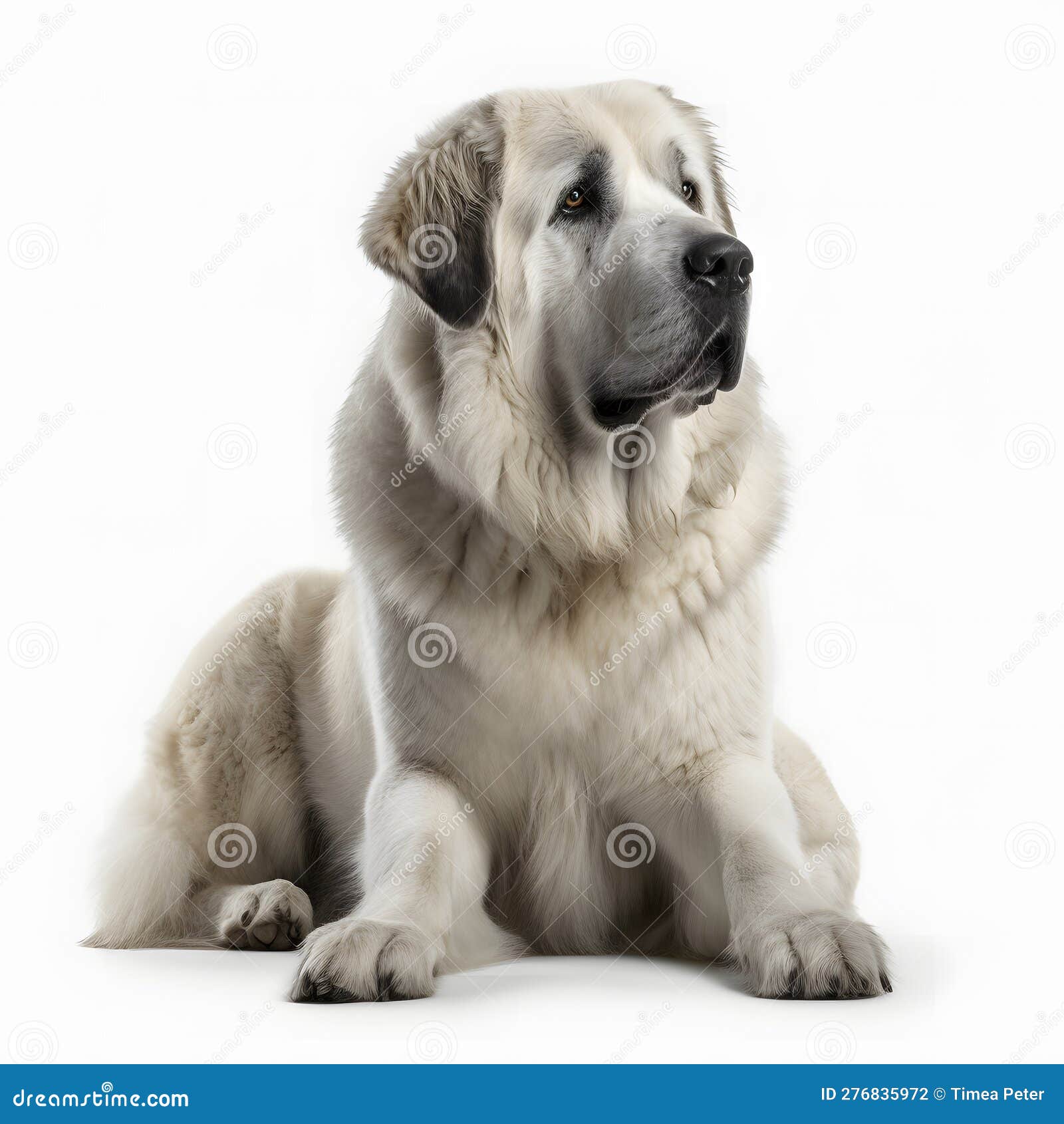 pyrenean mastiff breed dog  on white background