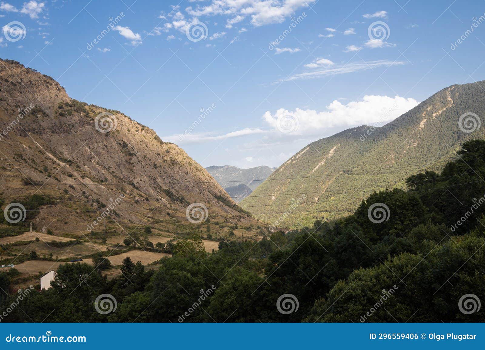 pyrenees mountains landscape in espot village at summer