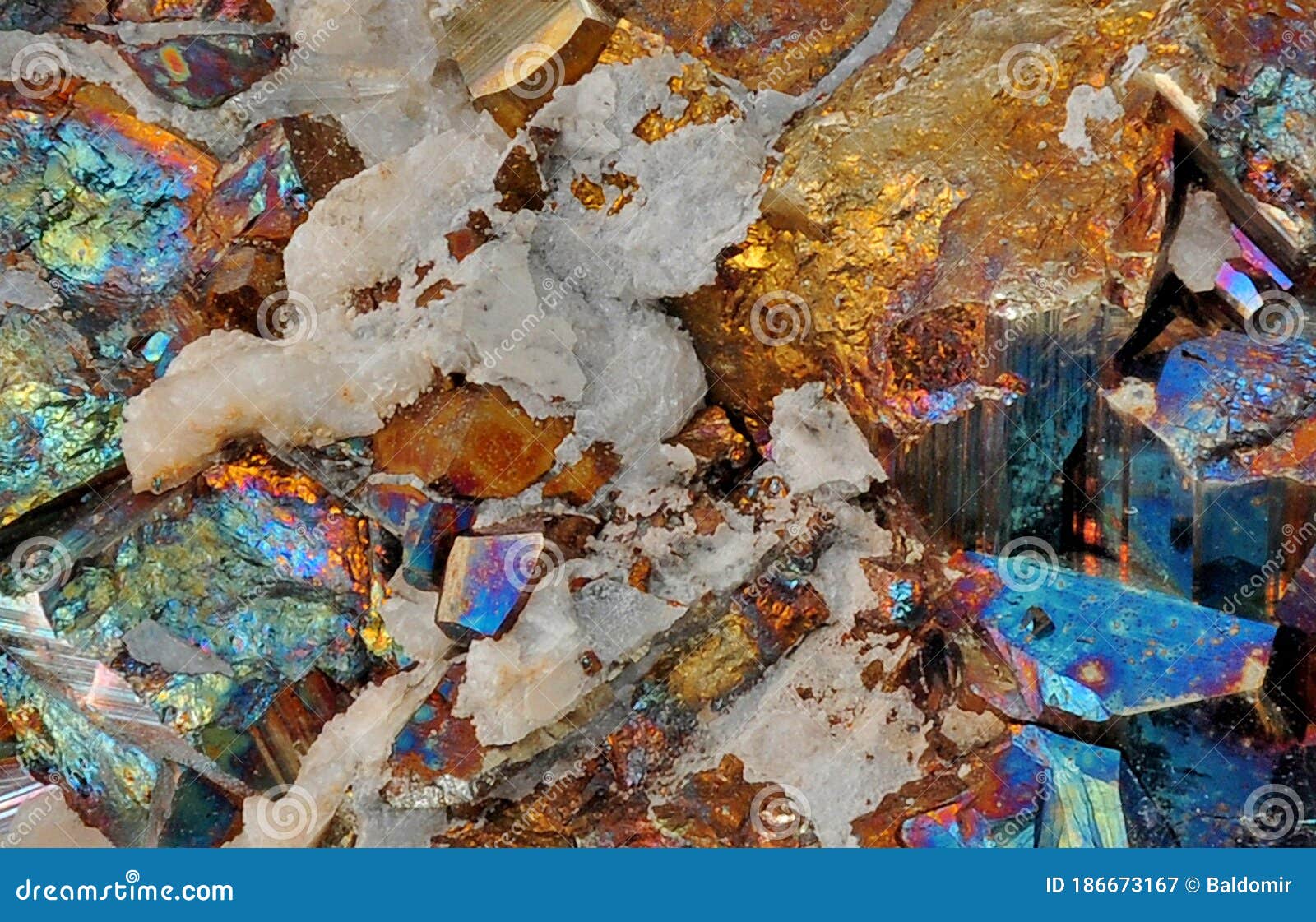 pyrite ,calcit and chalcopyrite