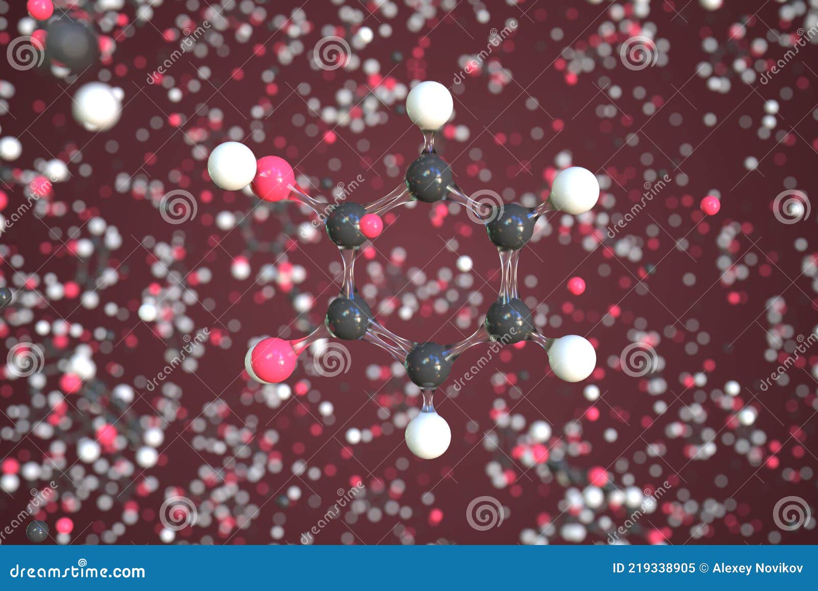 Pyrocatechol Molecule Made with Balls, Scientific Molecular Model