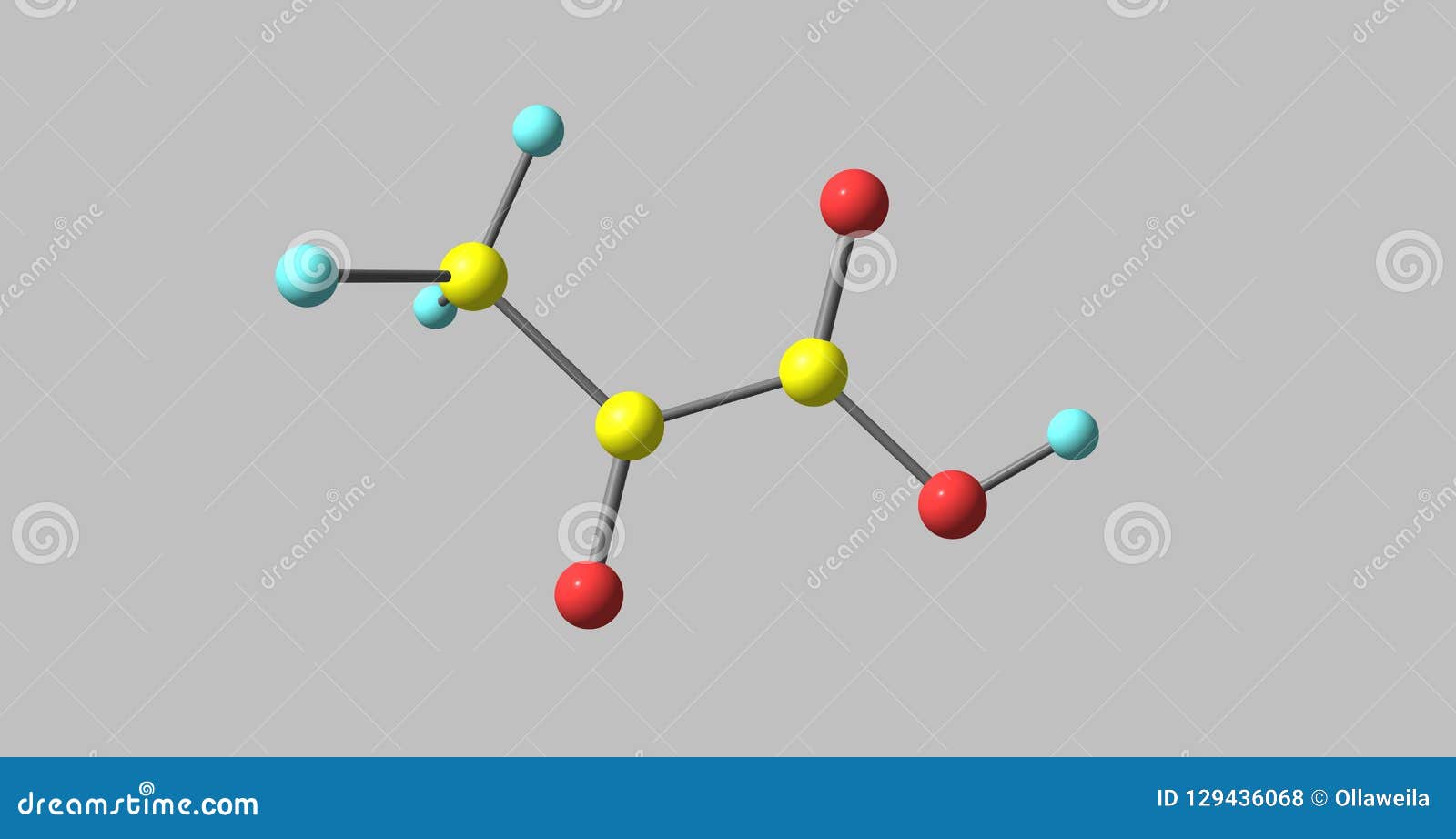 pyruvic acid molecular structure  on grey