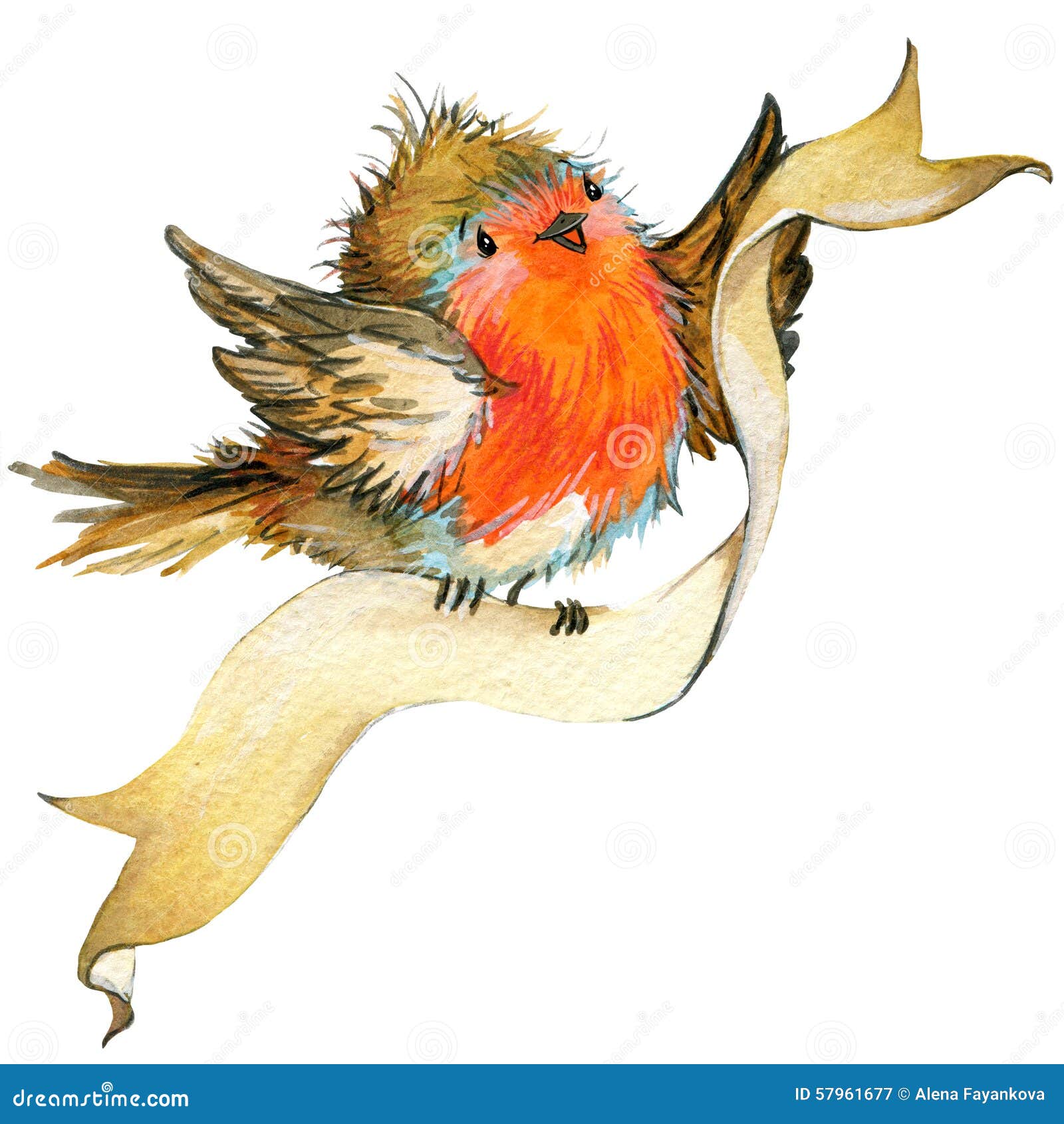 Pájaro de la Navidad y fondo de la Navidad Ilustración de la acuarela. Pájaro de la Navidad y fondo de la decoración de la Navidad Ilustración de la acuarela