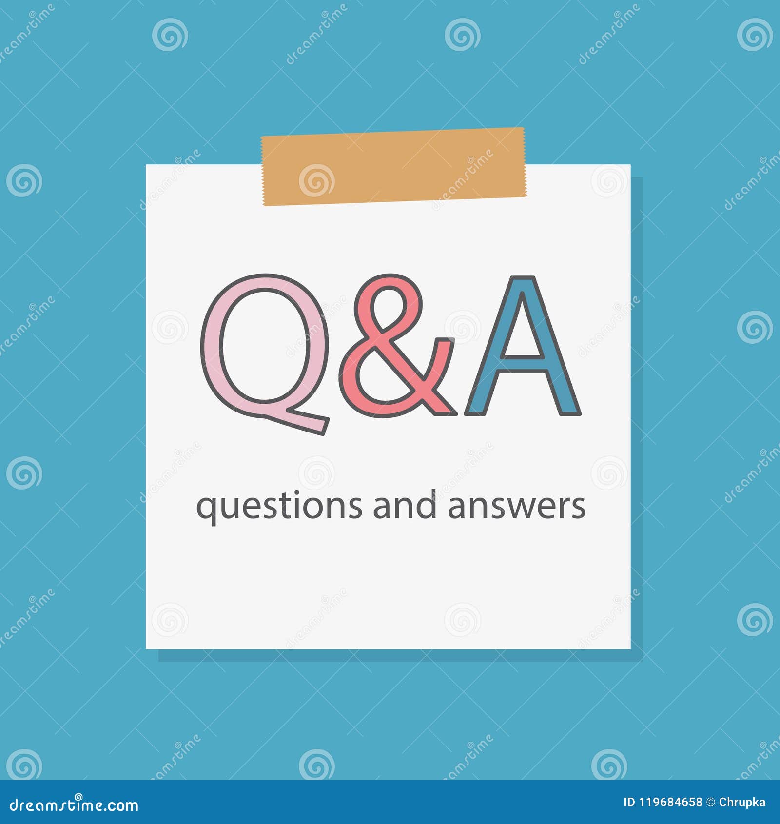 Q&a Questions and Answers Written in a Notebook Paper Stock Vector