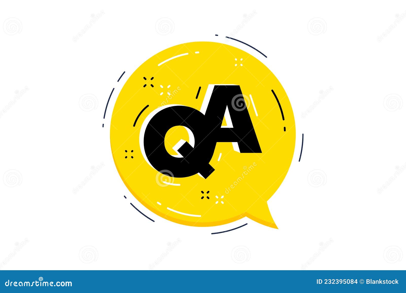qa yellow speech bubble. faq questionnaire chat . question and answer message. 