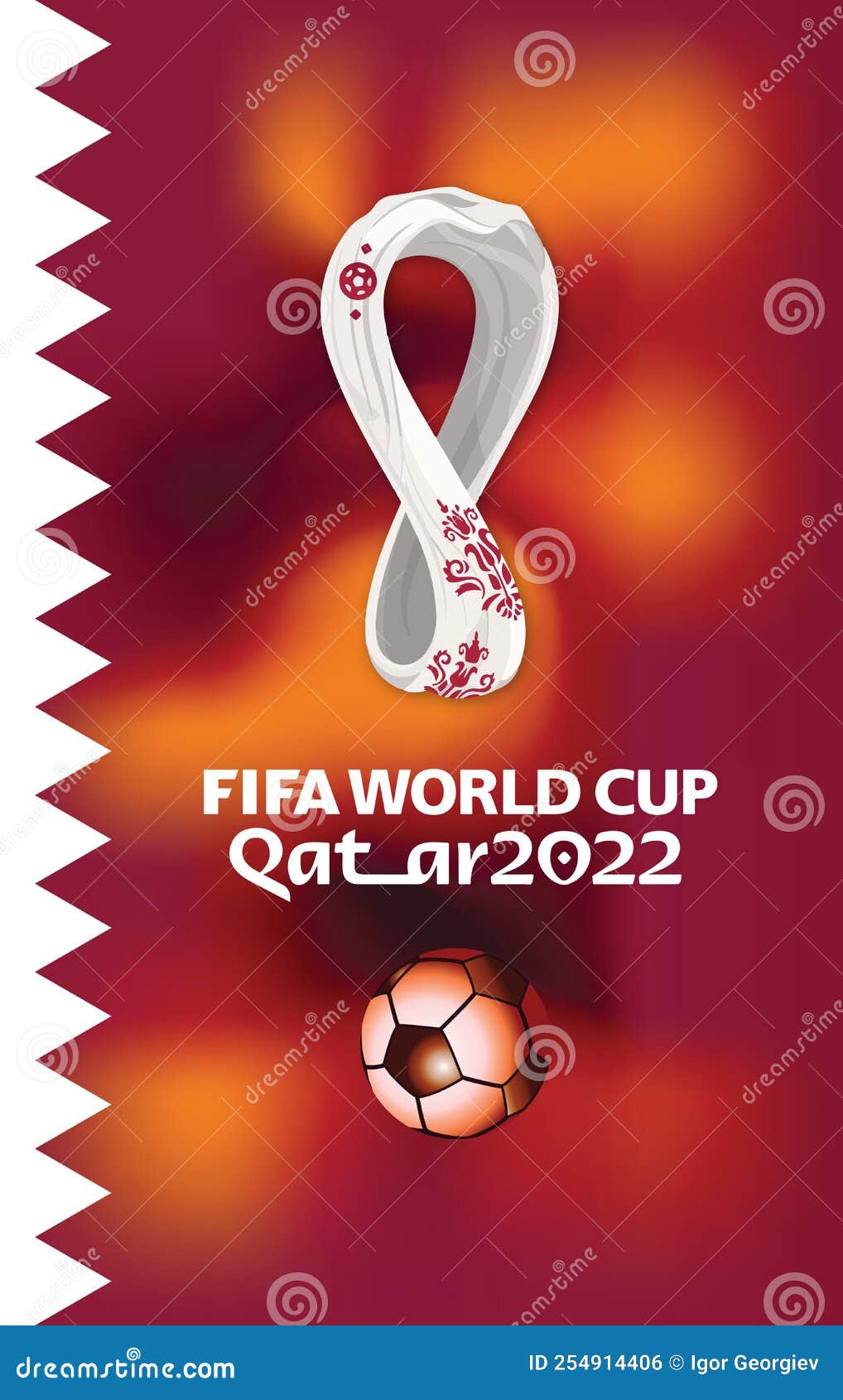 Qatar 2022 FIFA World Cup Logo Design Editorial Photo Illustration of
