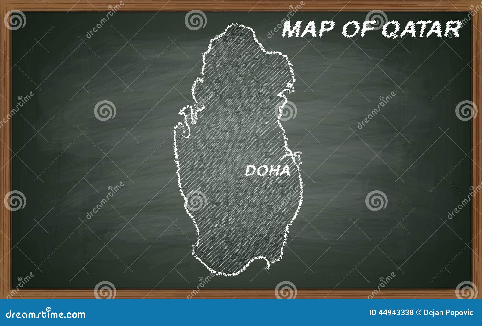 Qatar on blackboard stock illustration. Illustration of painting 44943338