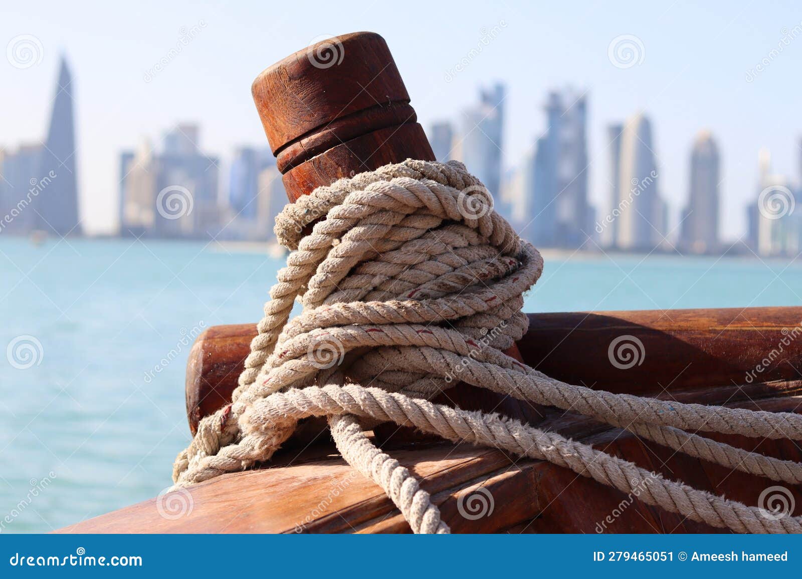 Qatar Doha Corniche Boat Rope Stock Image Image of rope, qatar 279465051