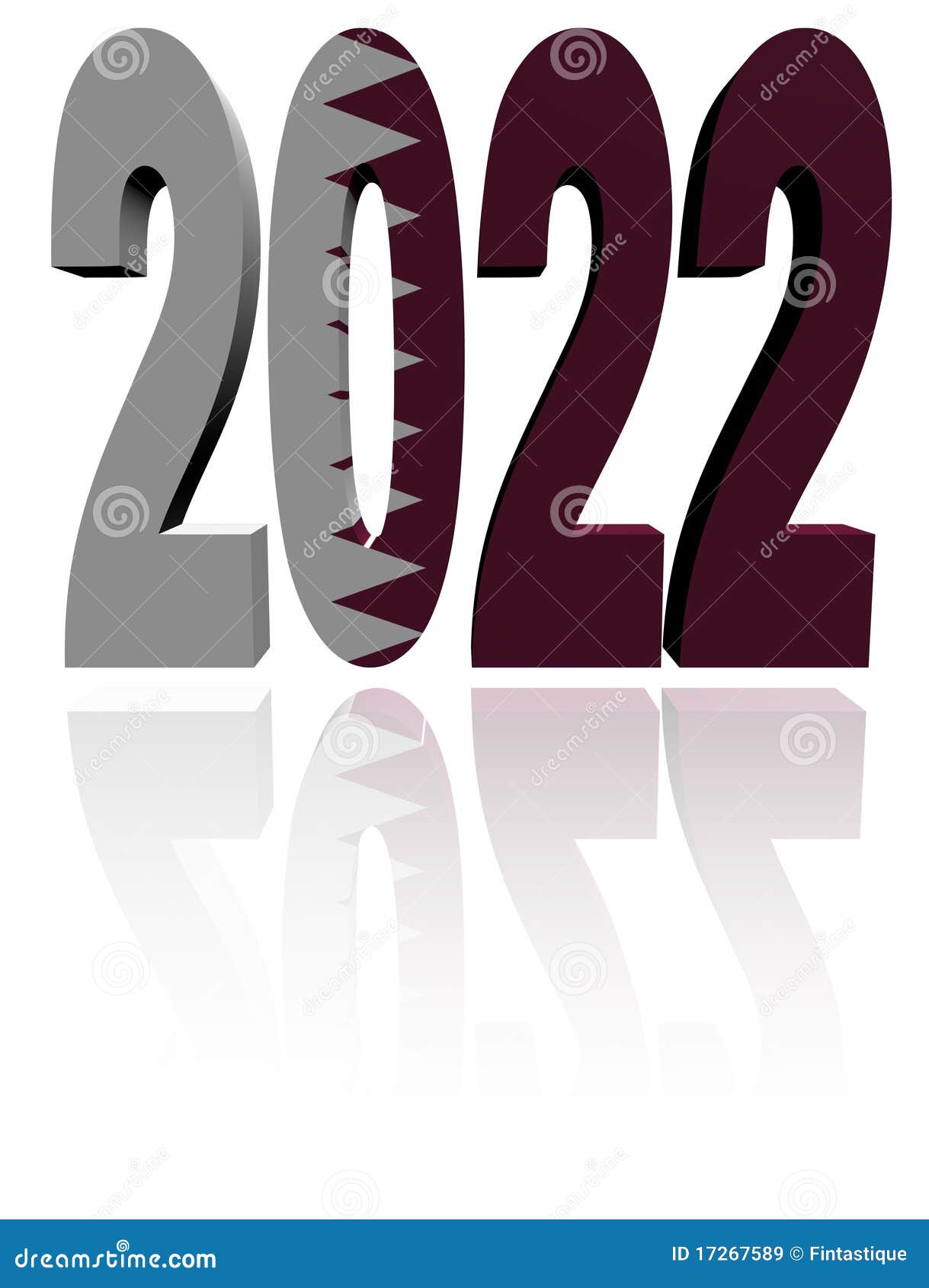 Qatar Flag 2022 Text With Reflection Stock Illustration ...