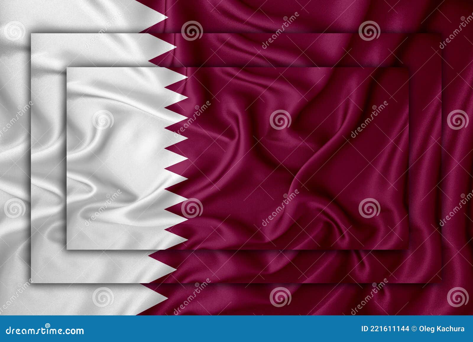 Qatar Flag on Background Texture. Three Flags are Superimposed on Each  Other. the Concept of Design Solutions Stock Illustration - Illustration of  freedom, button: 221611144