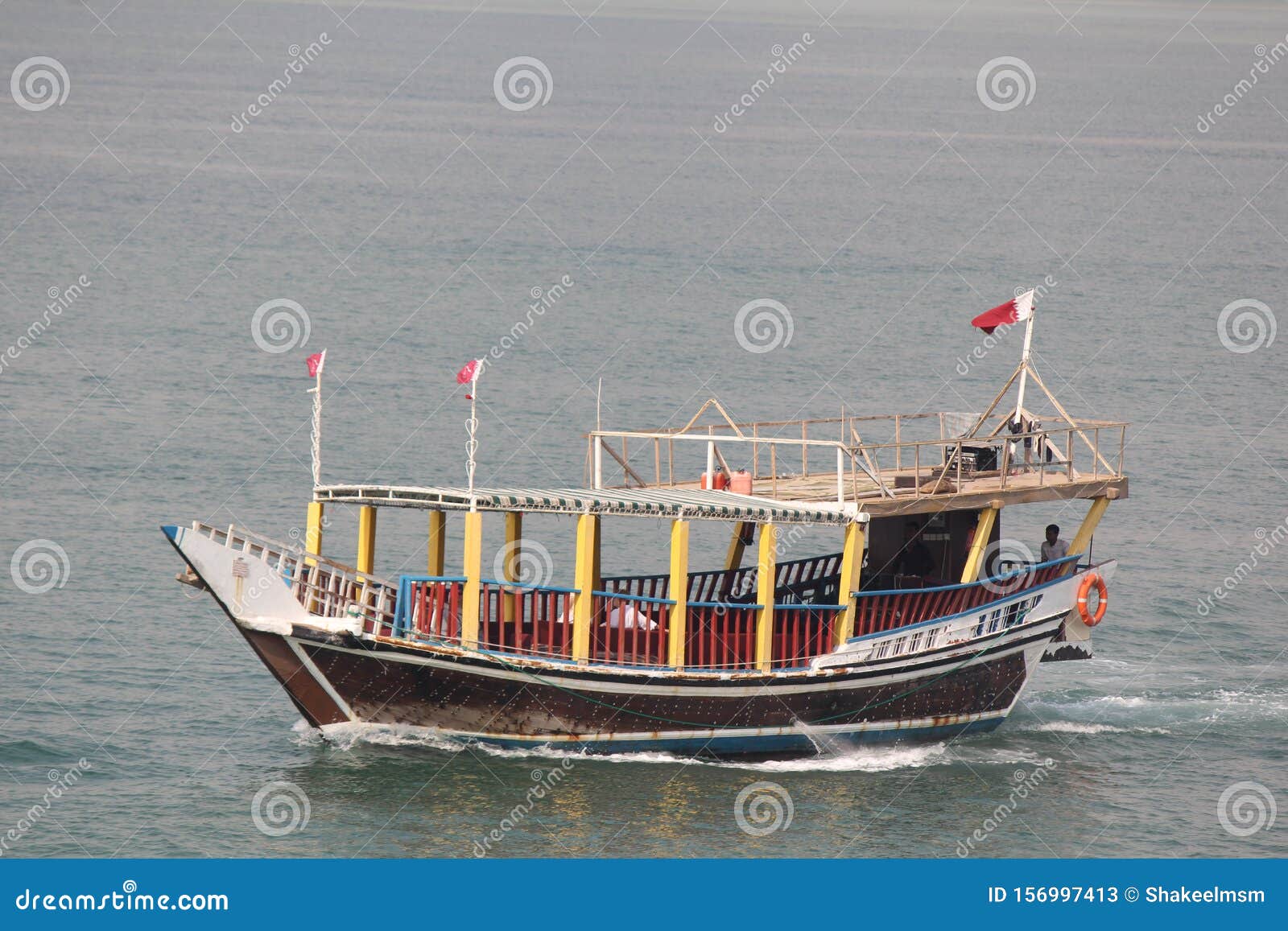 Qatar Traditional Dhow Fishing Boats Editorial Stock Photo - Image of  fishermen, culture: 156997413