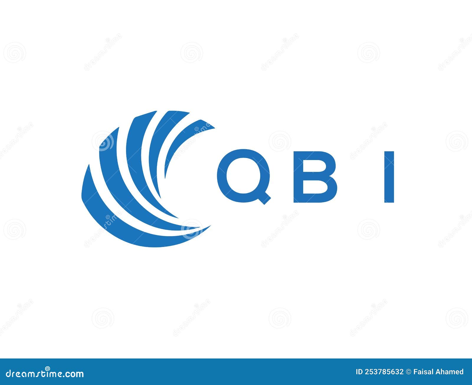 QBI Letter Logo Design on White Background. QBI Creative Circle Letter