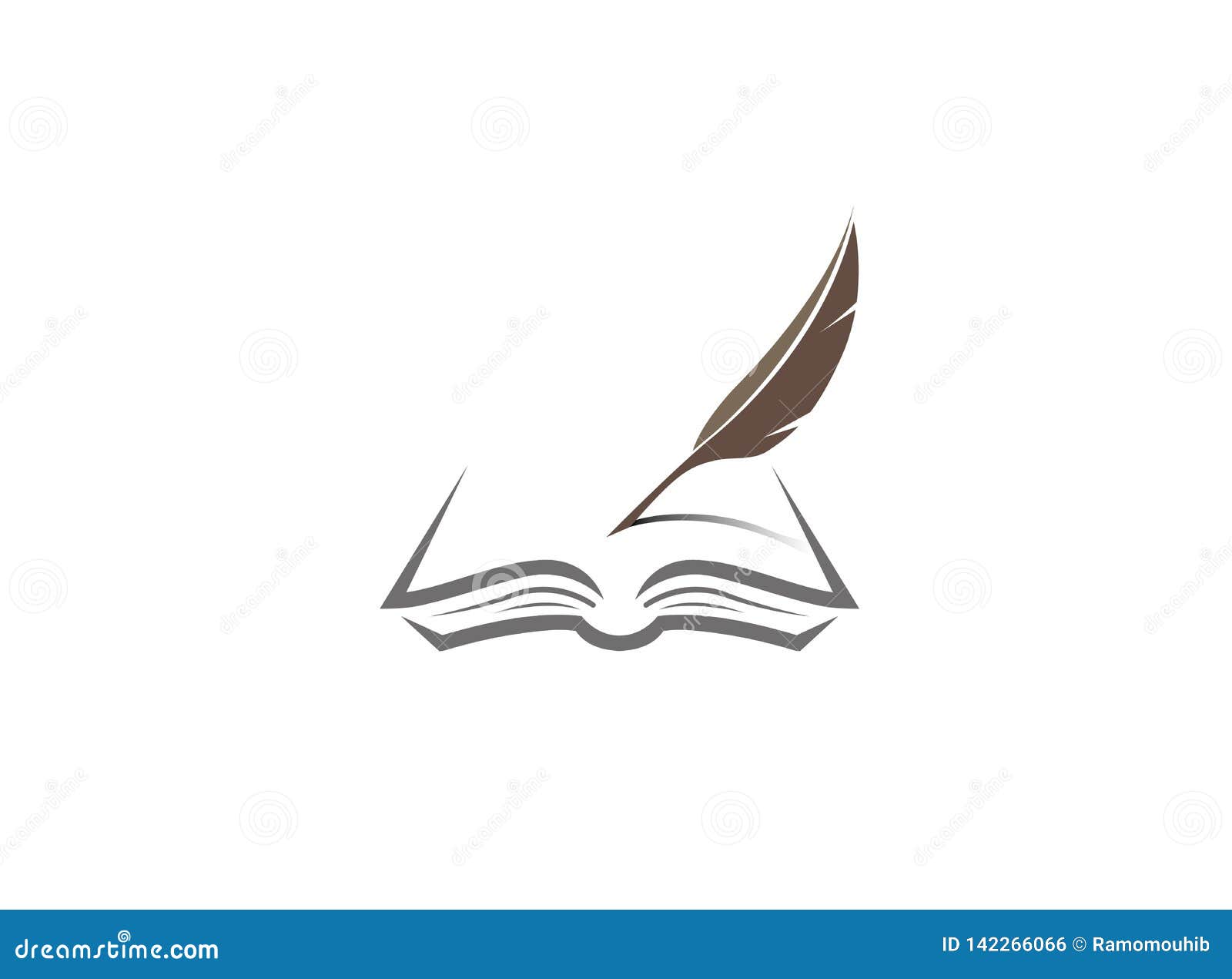 Open Book And Quill. Cartoon Vector | CartoonDealer.com #20590553