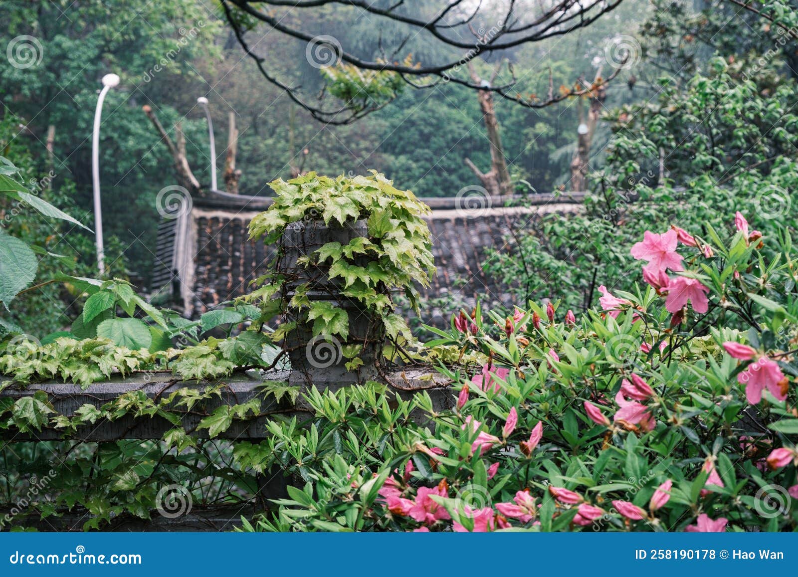 scenery of qingchuan pavilion park in hanyang, wuhan, hubei, china
