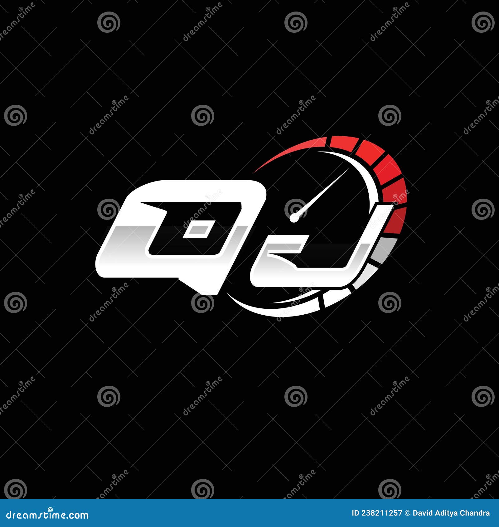 qj logo letter speed meter racing style