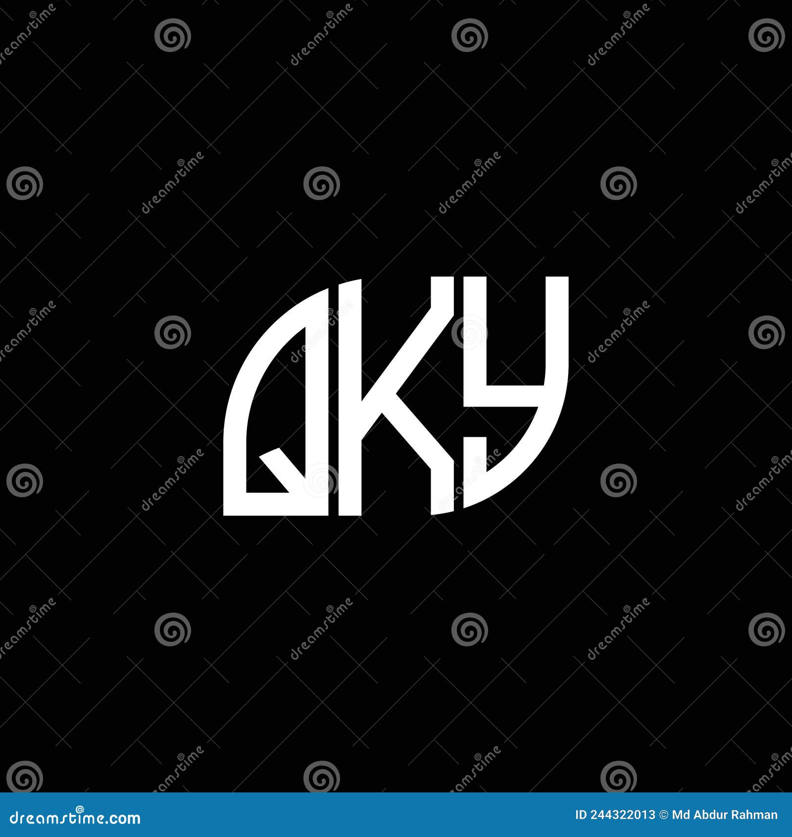 QKY Letter Logo Design on Black Background. QKY Creative Initials ...