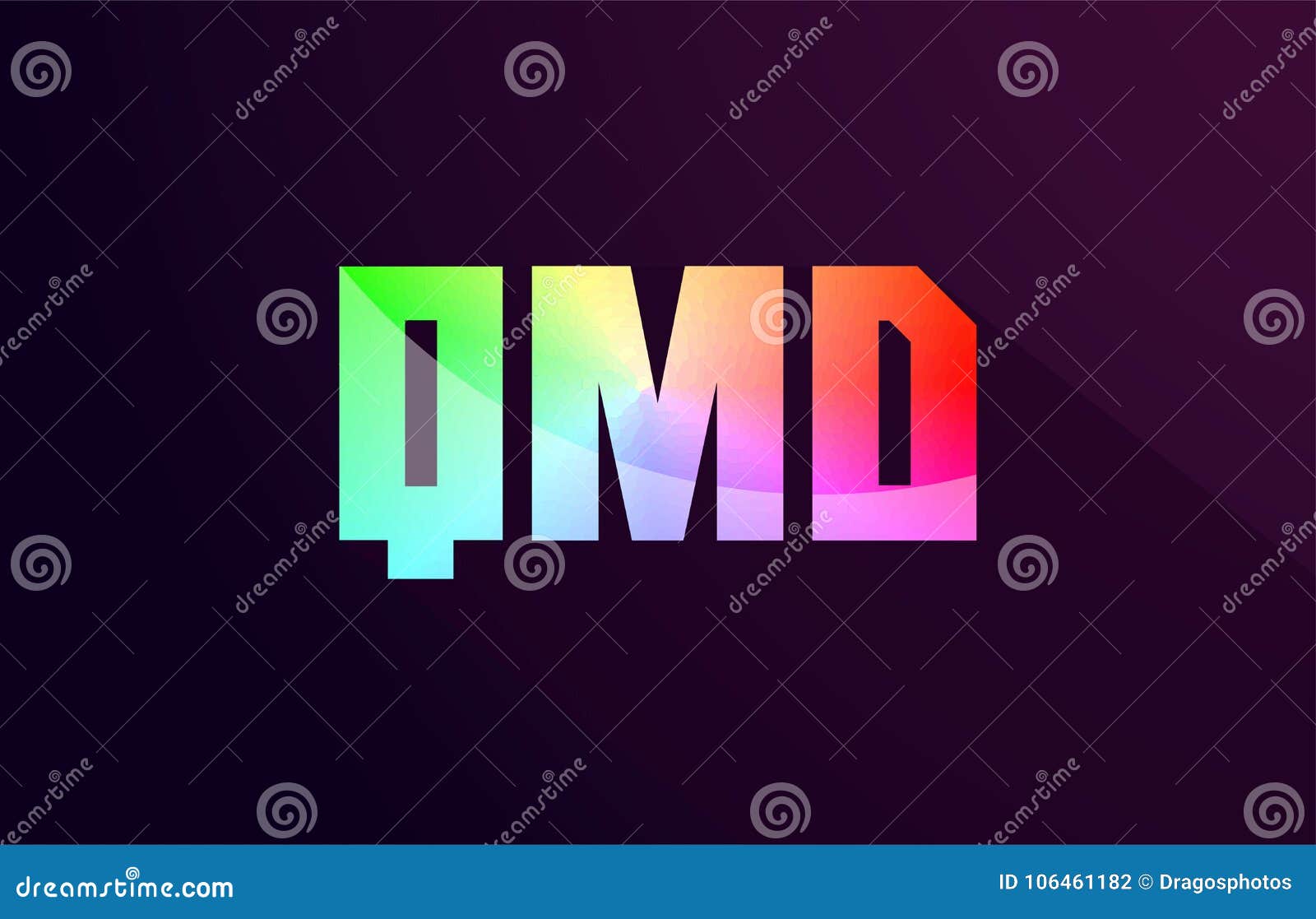 Qmd Q M D Letter Combination Rainbow Colored Alphabet Logo Icon Stock Vector Illustration Of 1187