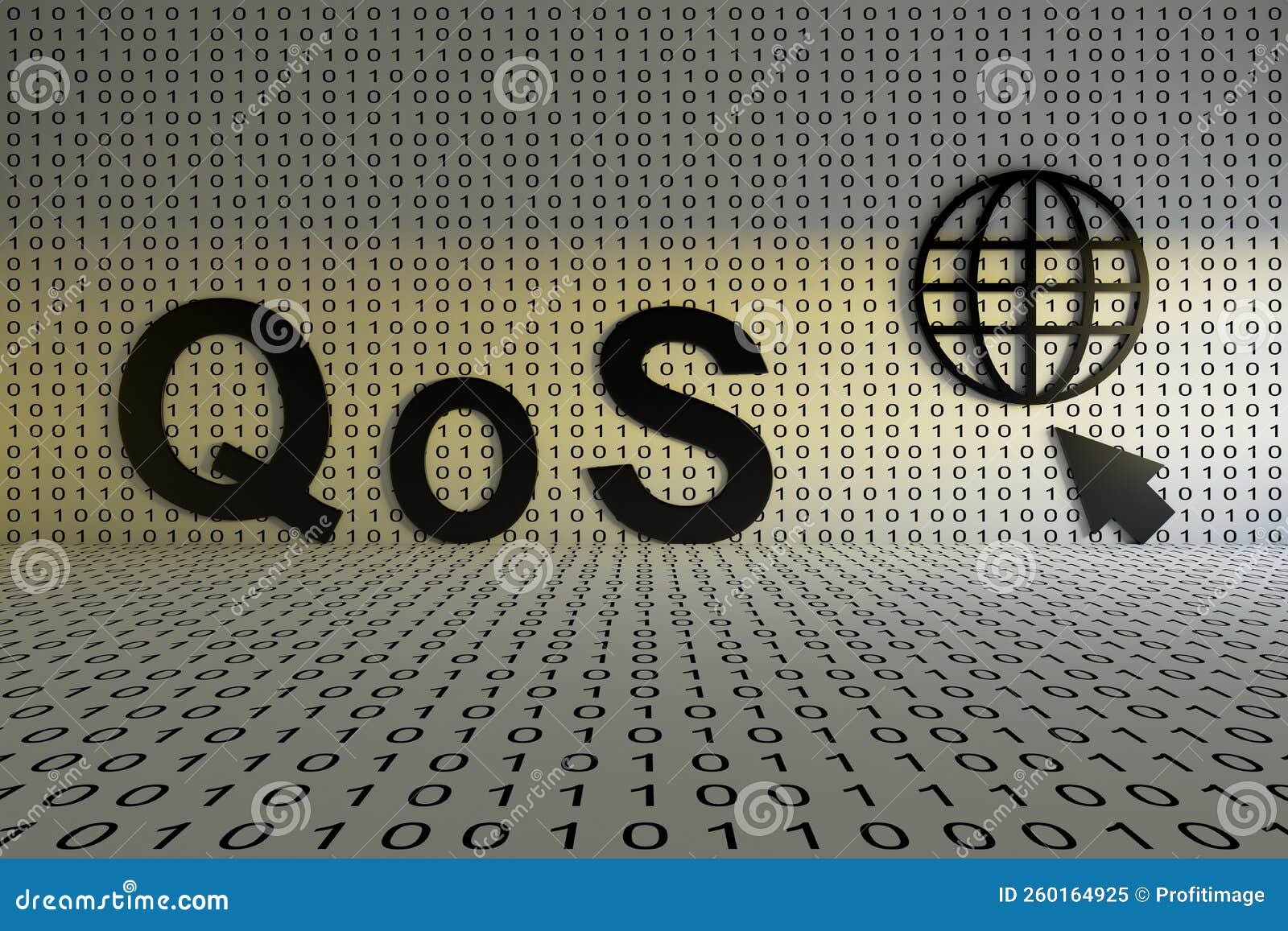 qos concept text sunlight 3d
