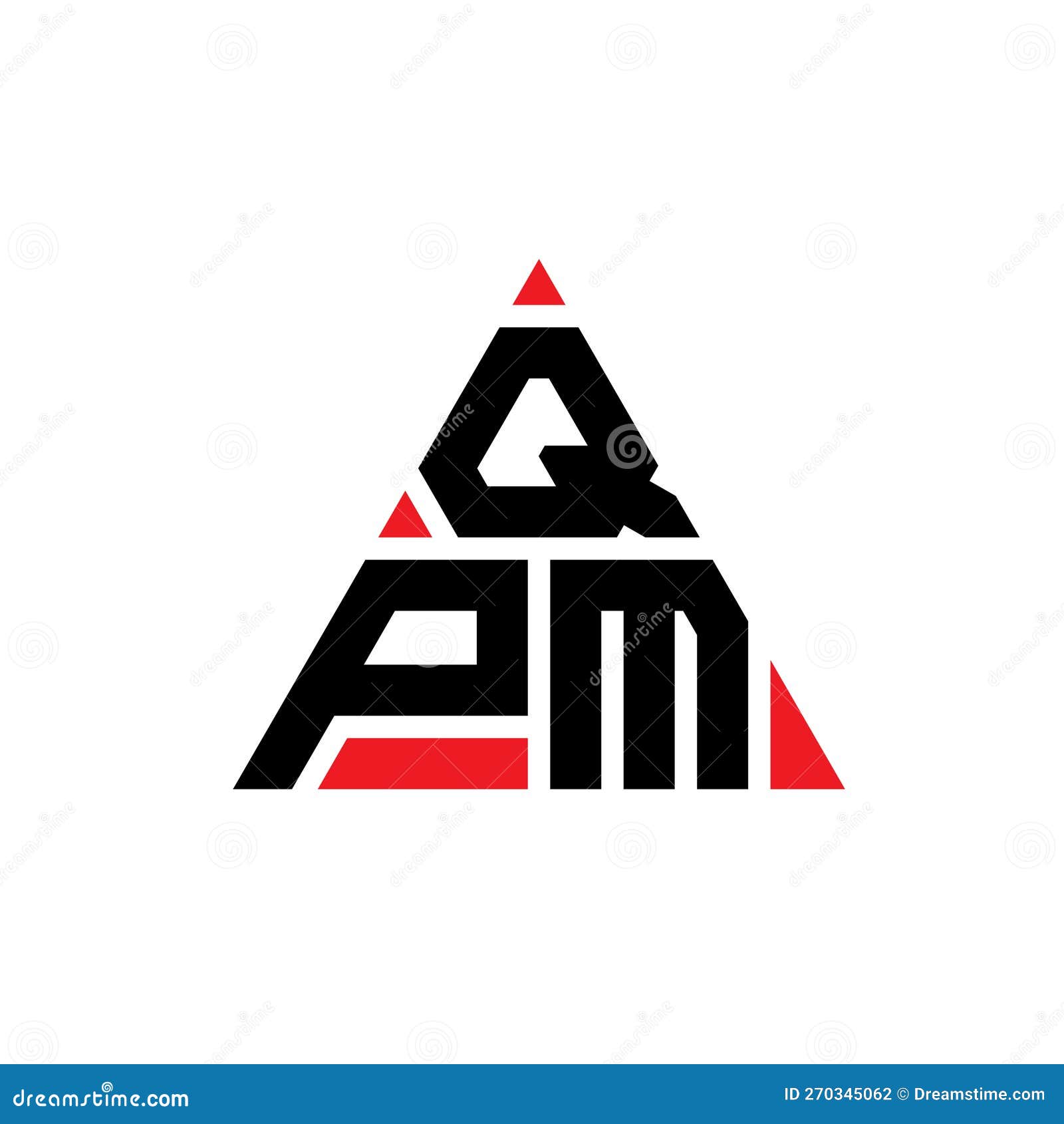 qpm triangle letter logo  with triangle . qpm triangle logo  monogram. qpm triangle  logo template with red