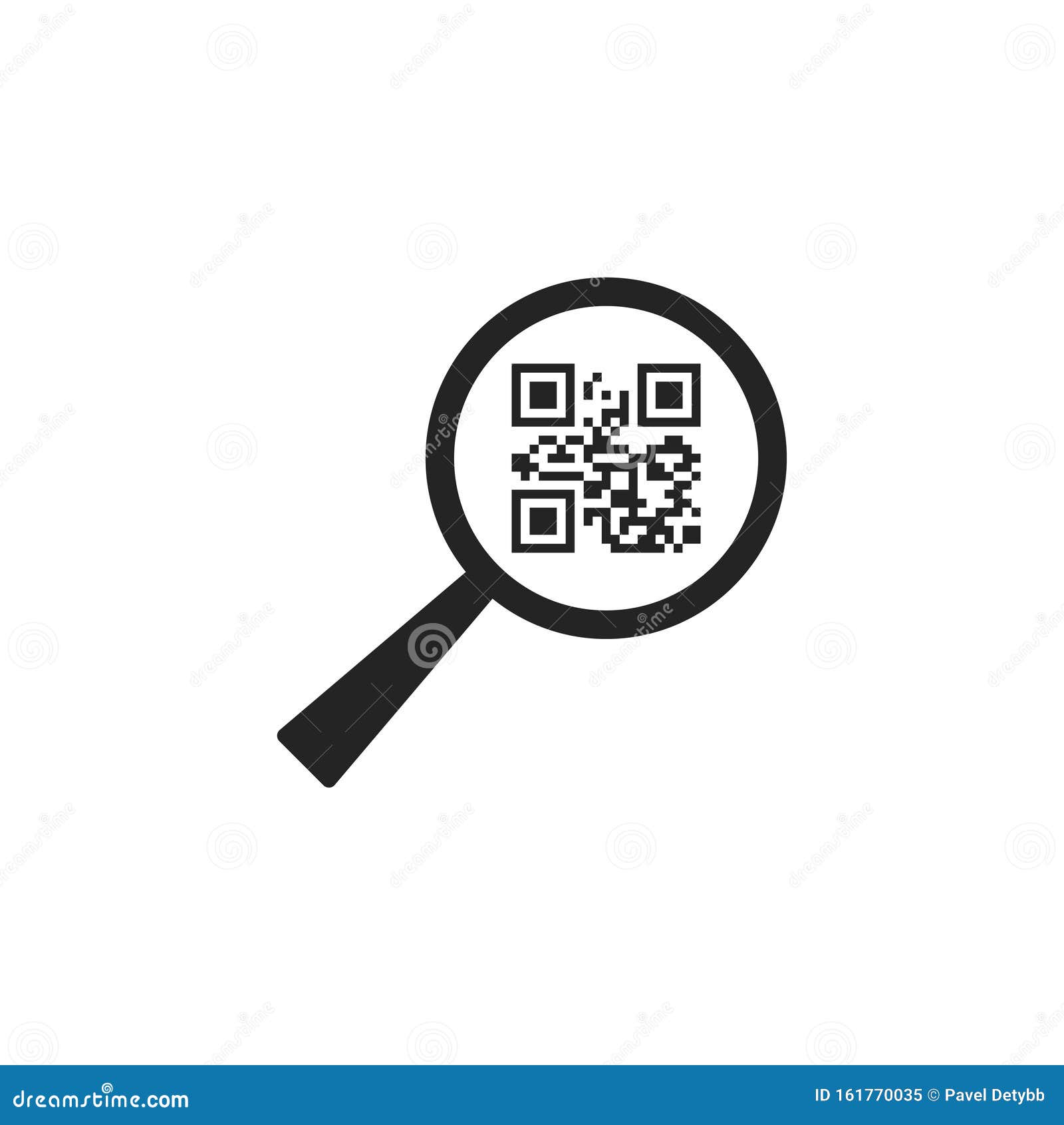 qr code, magnifying icon.  , flat 