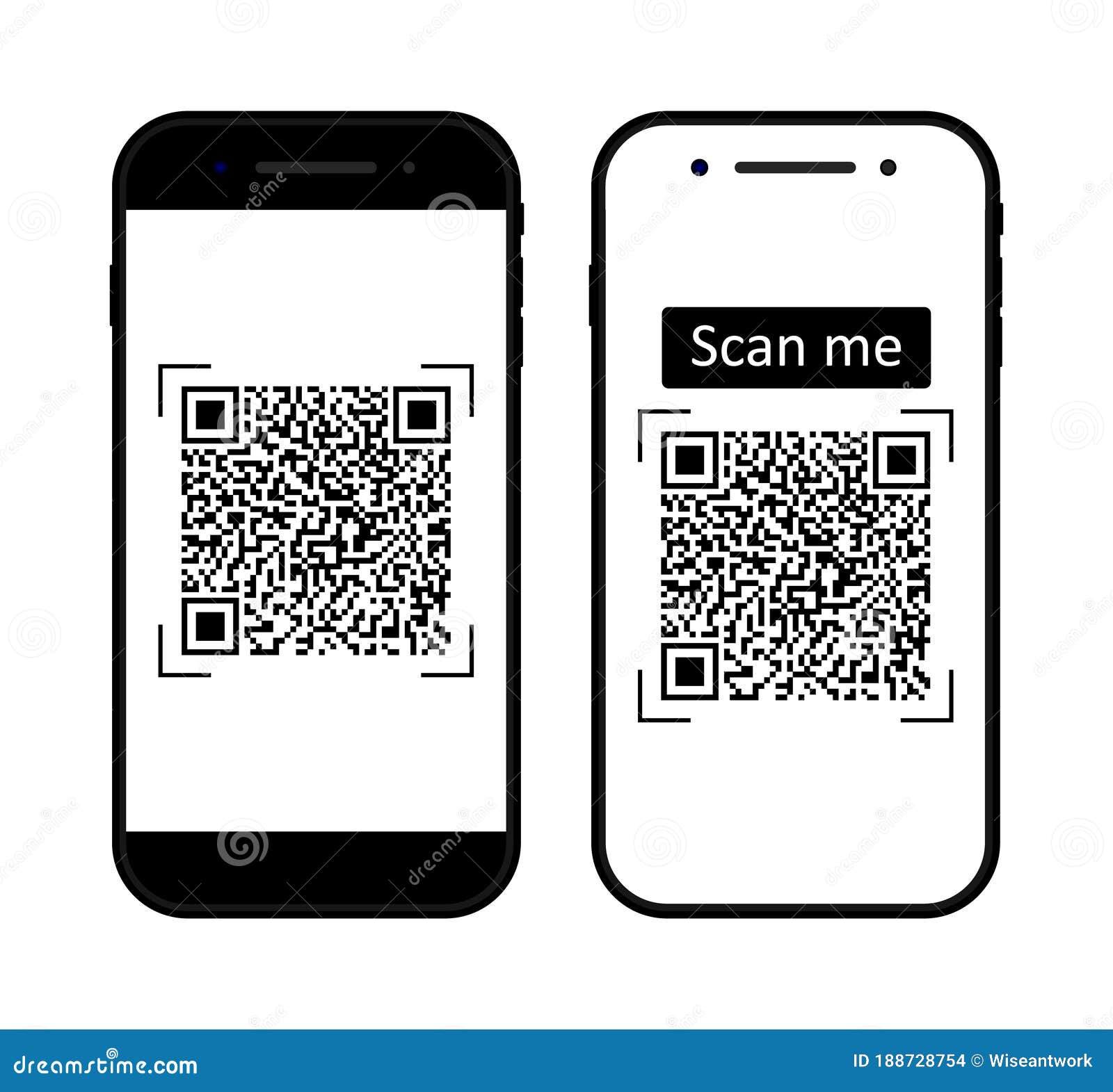 QR Code in Phone for Scan, Payment. Mobile Scanner with Reader of Qrcodes. Barcode in Smartphone Screen Stock Vector - Illustration of barcode: