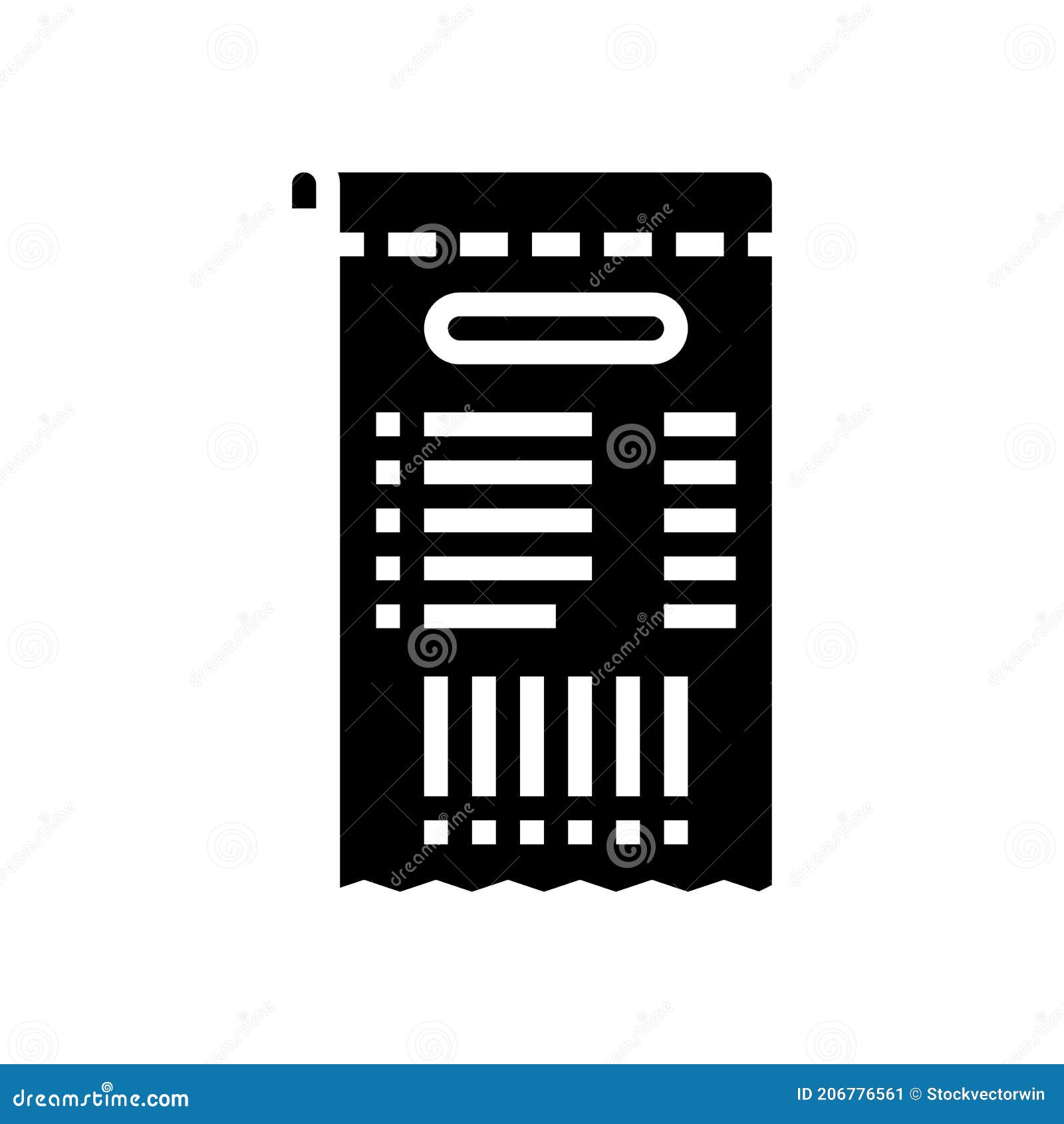 Qr Code on Receipt Glyph Icon Vector Isolated Illustration Stock ...