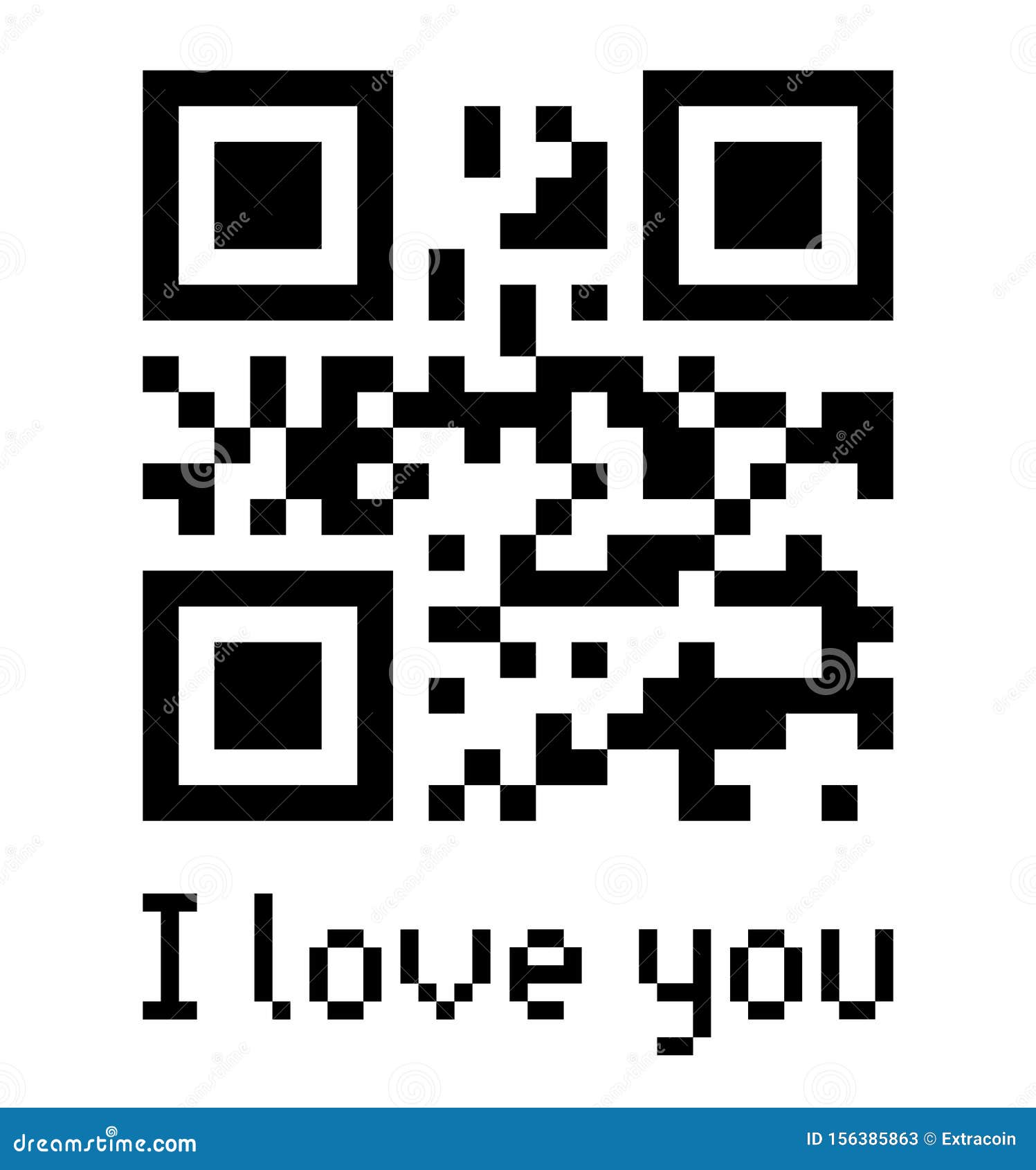 Qr Code Sample With Text I Love You Stock Vector Illustration Of