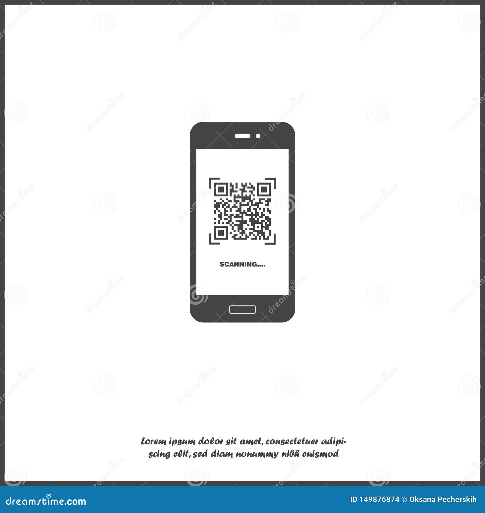 Qr Code Scan Phone Vector Icon on White Isolated Background. Layers