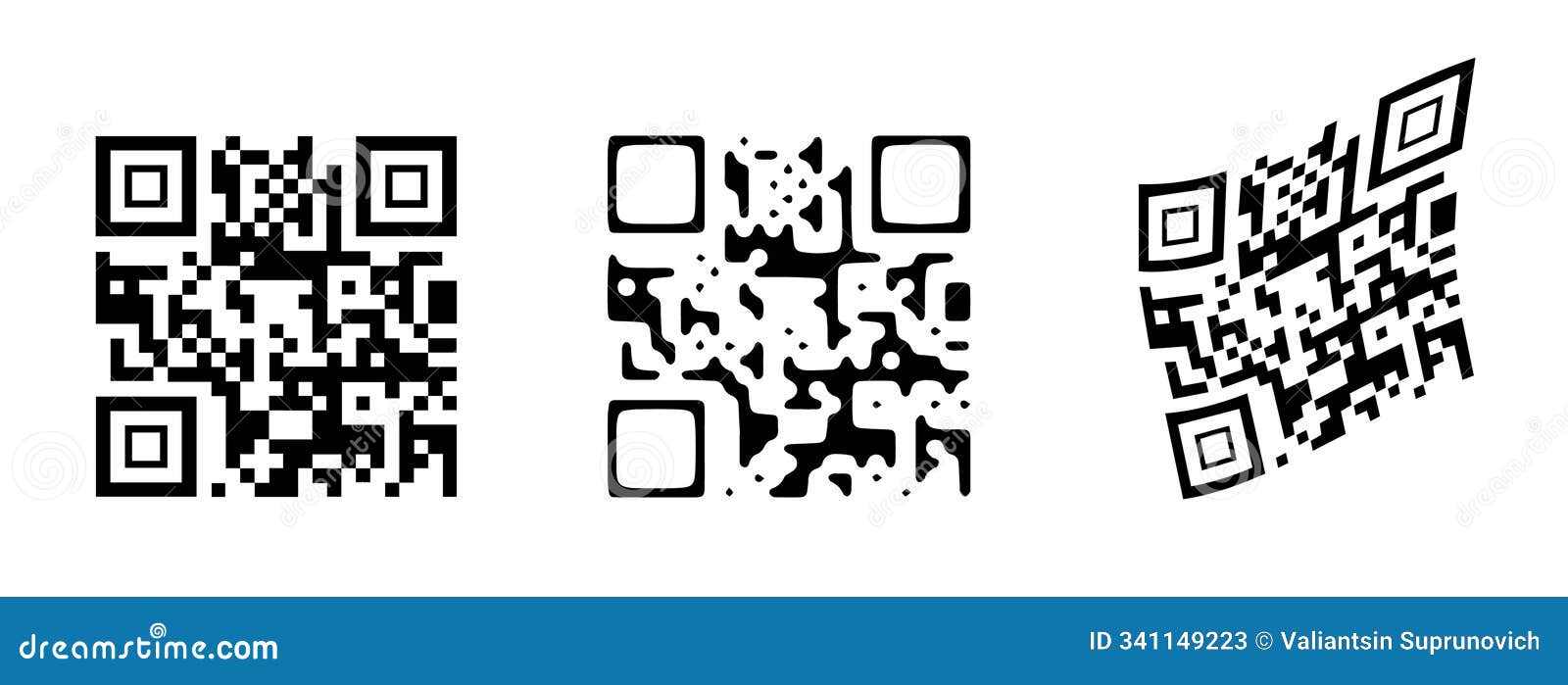 qr code scan  set. abstract barcode icons,  on white background. encoded pattern for