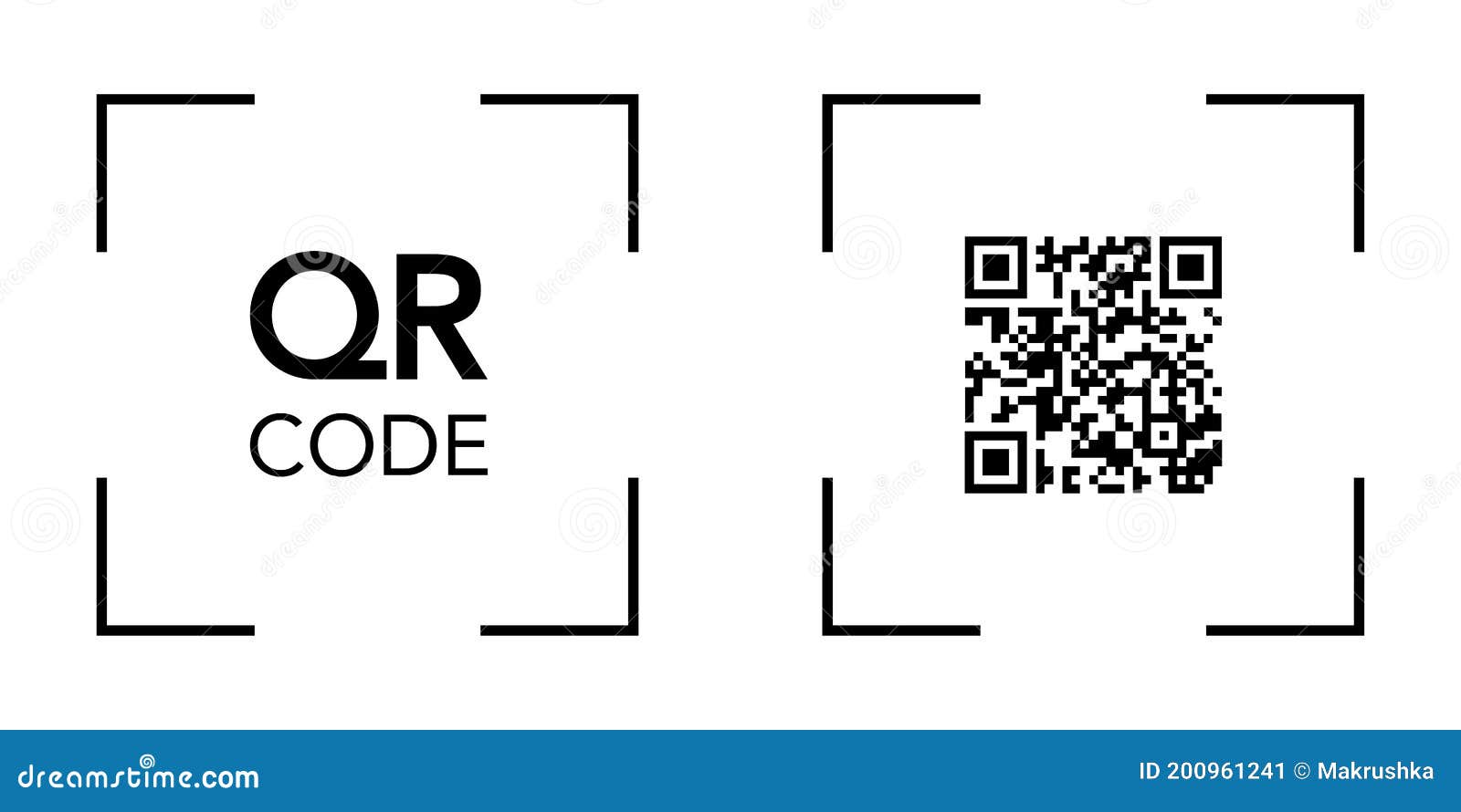 QR Code Scanner Frame. Isolated Square Code Reader. Thin Frame of