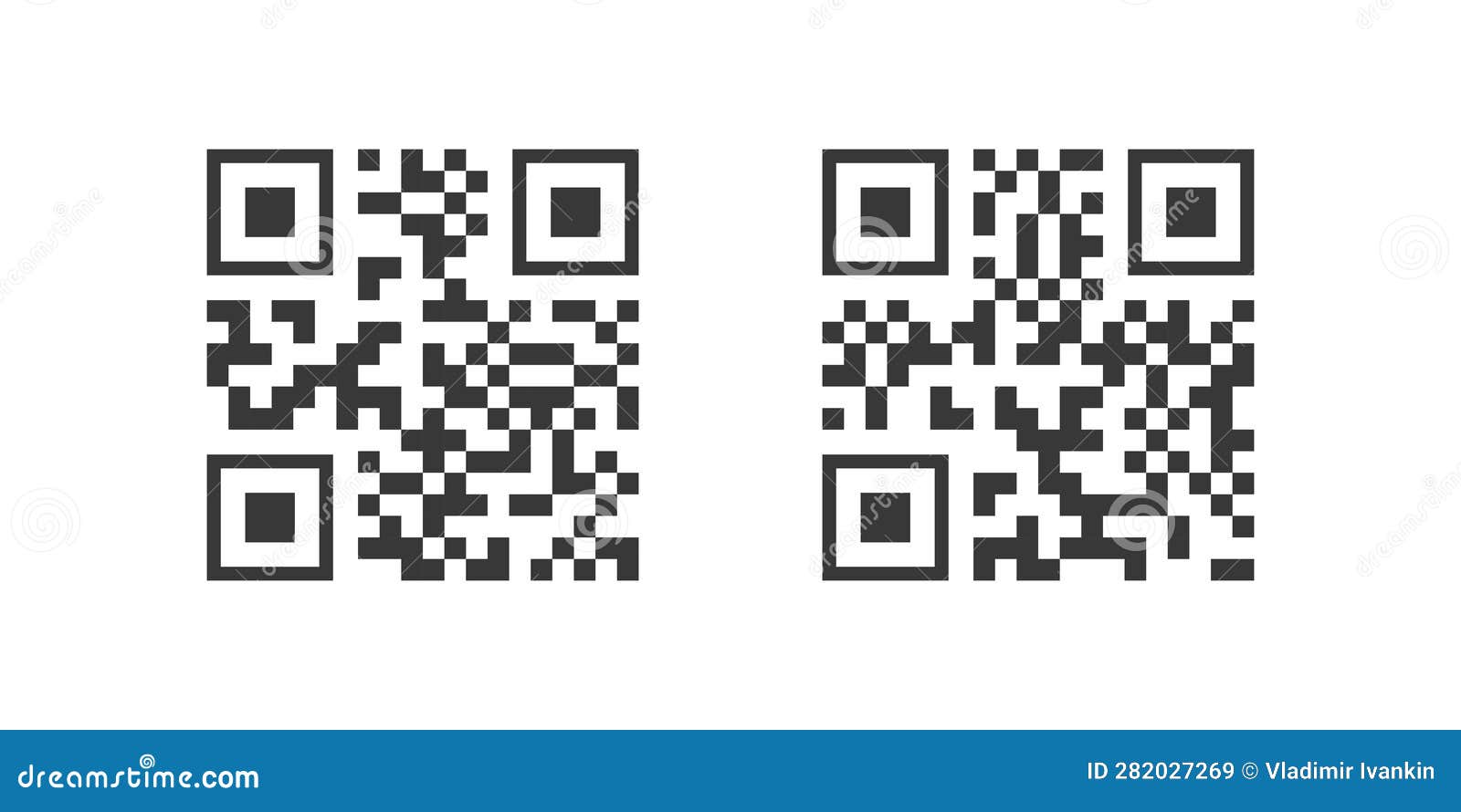 Qr Code Vector Set Black Color Stock Vector - Illustration of security