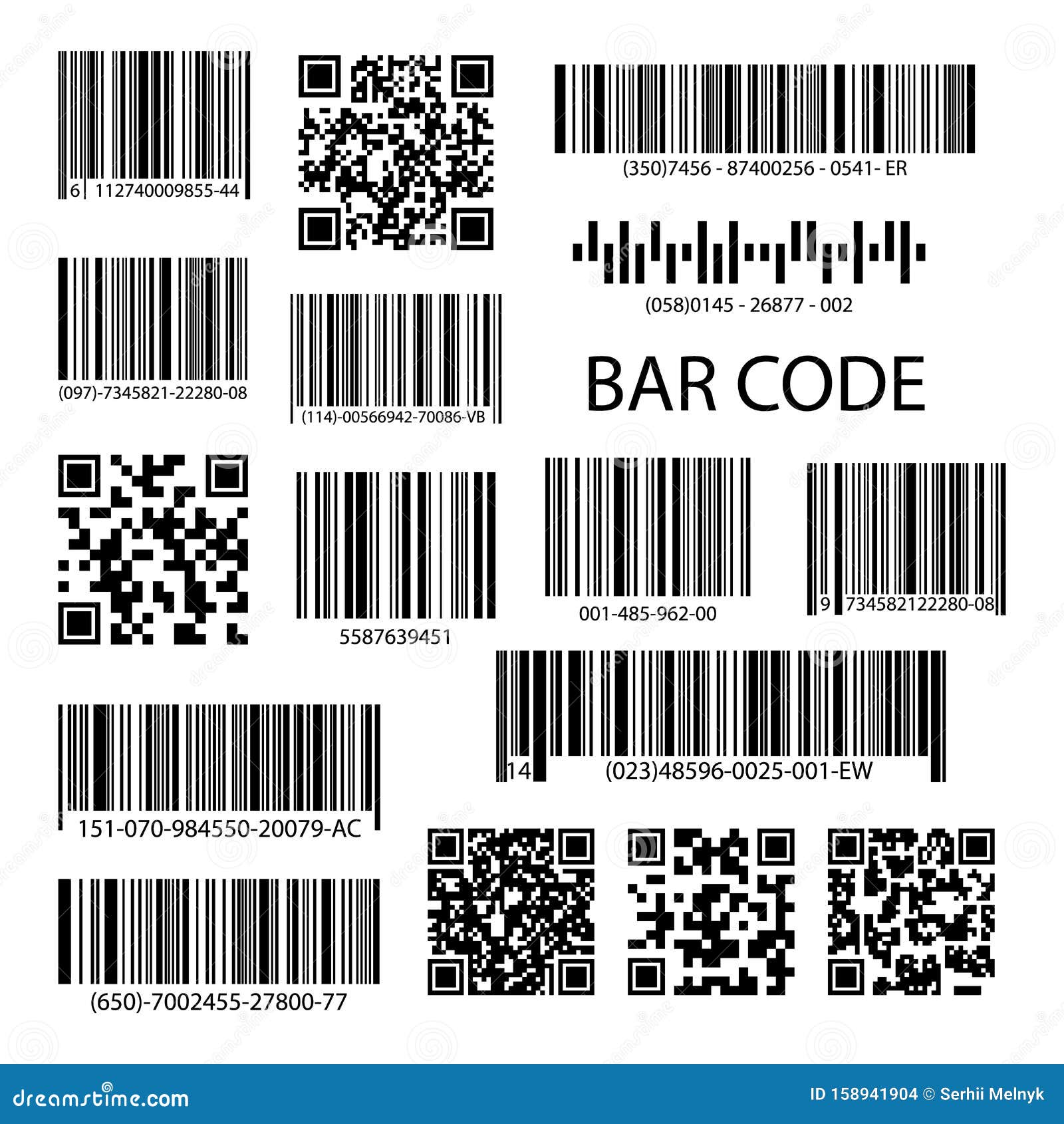 Download QR Codes And Barcode Labels. Stock Vector - Illustration ...