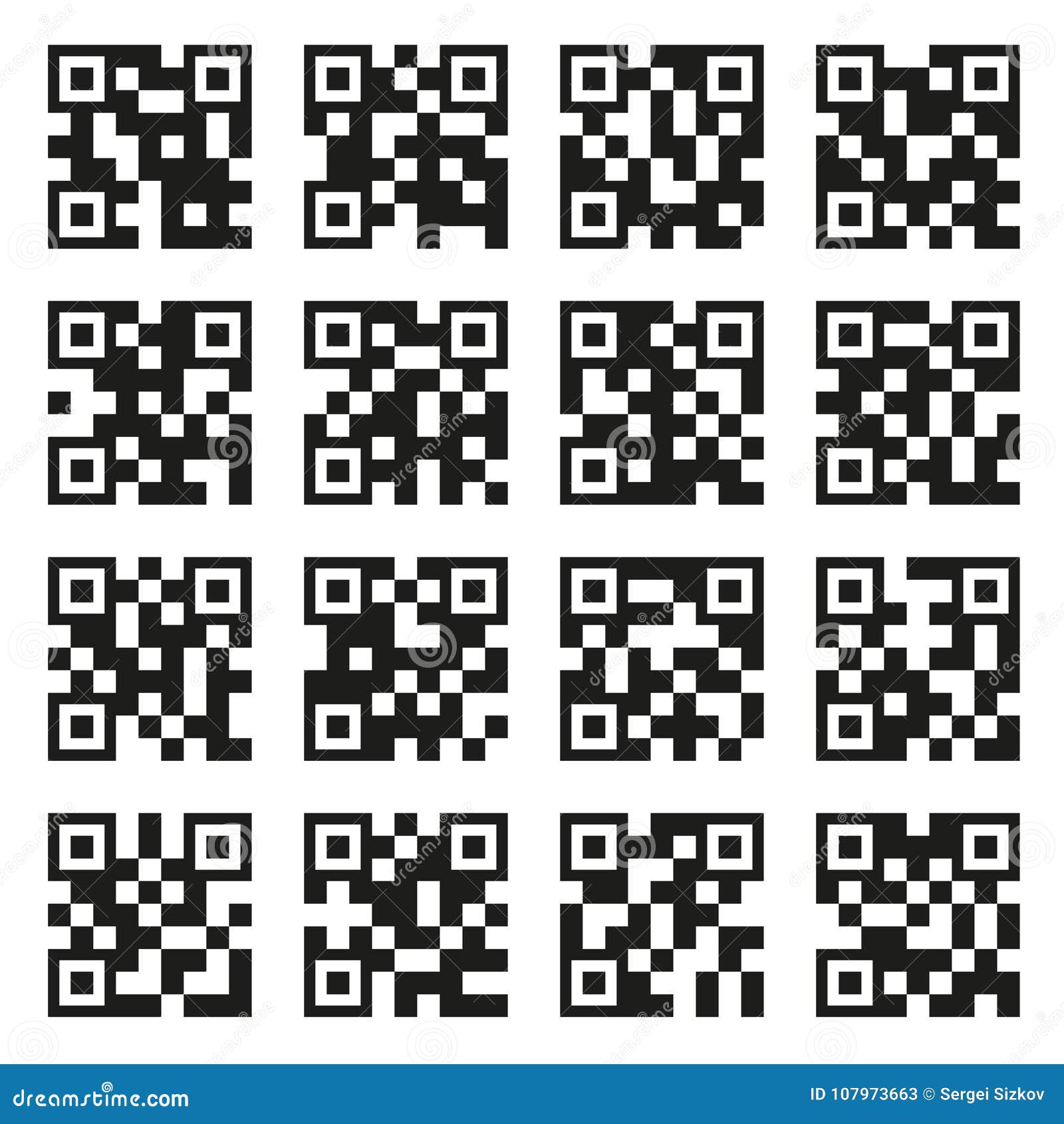 Download QR Codes Set. Example Icons On White Background. Vector ...