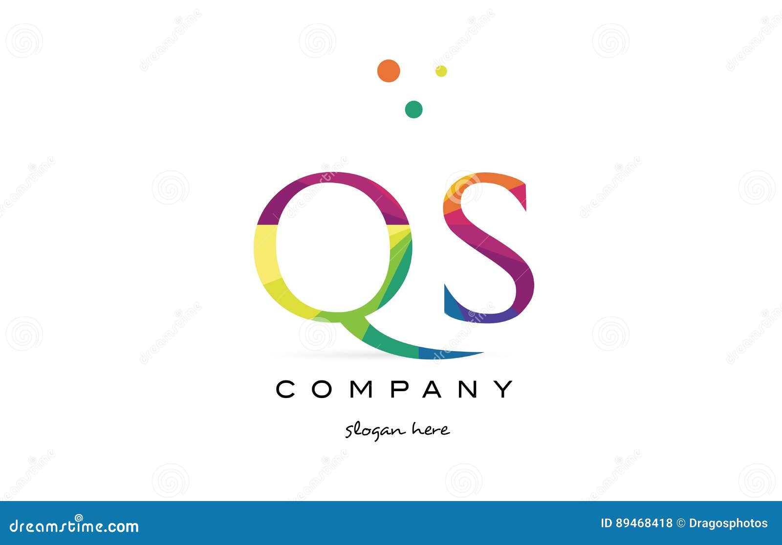Qs Q S Creative Rainbow Colors Alphabet 