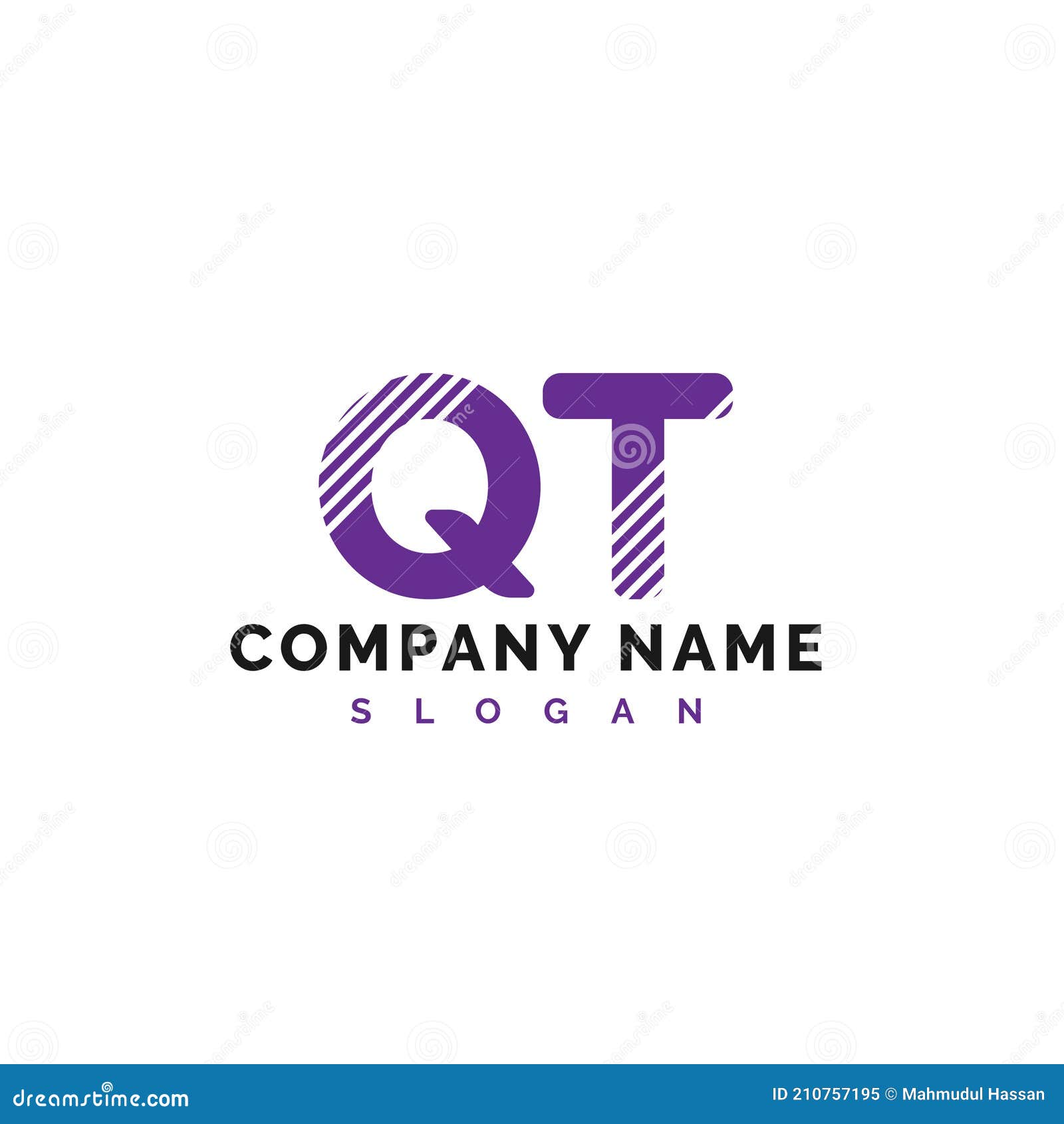 QT Letter Logo Design. QT Letter Logo Vector Illustration Vector