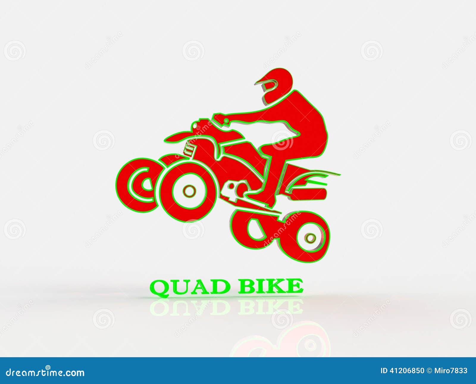 Quad Bike on a White Background Stock Illustration - Illustration of ...