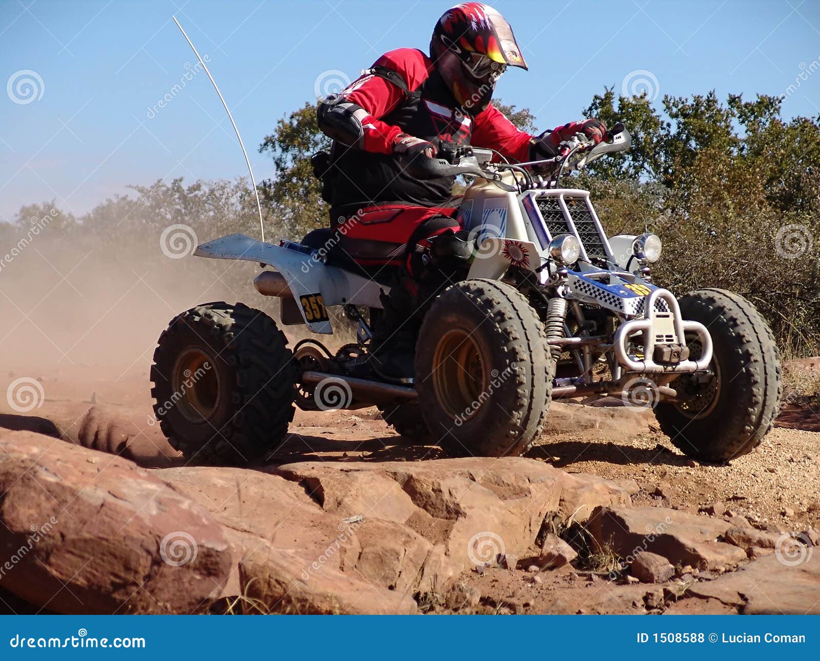 Quad motorcycle racing stock photo. Image of carburettor - 1508588