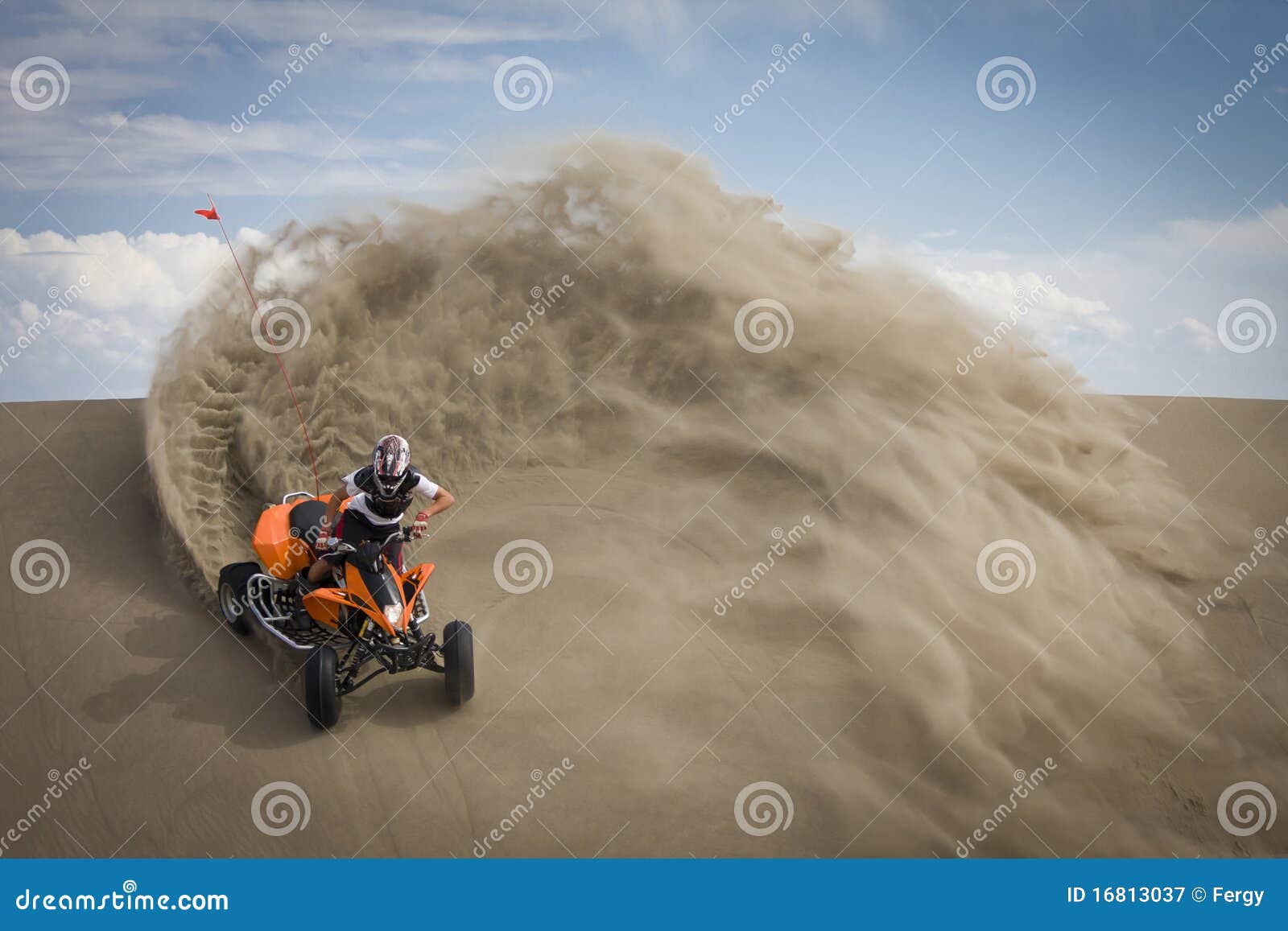 Quad Rider in Sand Dunes Roost Stock Image Image of dune, cloud 16813037