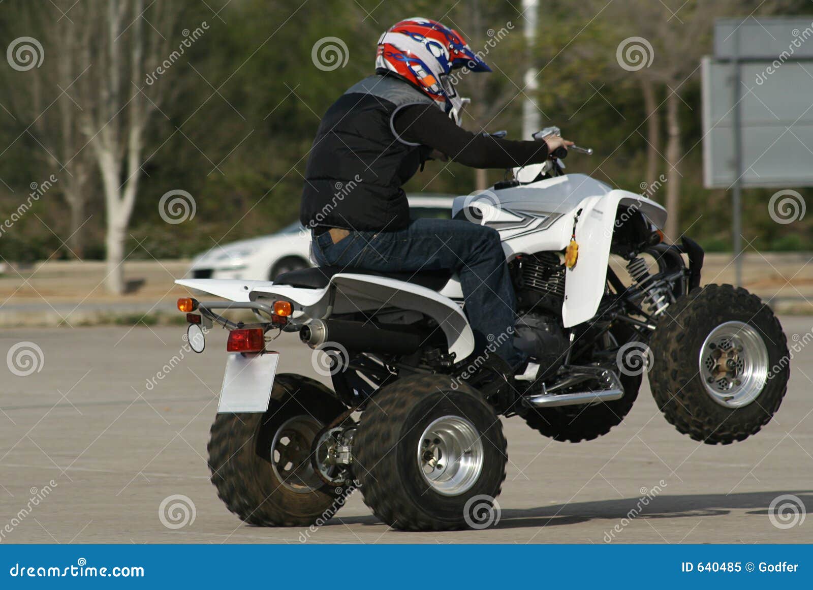Quad wheelie stock image. Image of control, dangerous, moving 640485