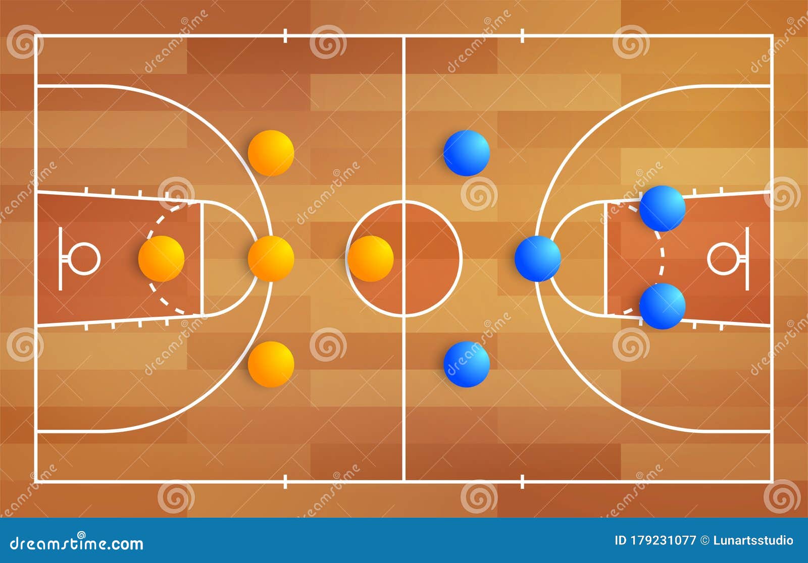 Quadra De Basquete Com Esquema Tático De Organização De Jogadores De Duas  Equipes De Basquete No Plano De Jogo De Um Jogo Ilustração do Vetor -  Ilustração de projeto, ônibus: 179231077