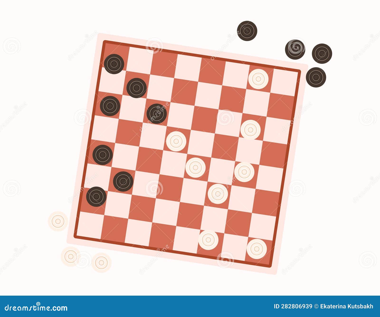 Tabuleiro de xadrez vazio desenhado à mão estilo doodle ilustração vetorial  isolada no fundo branco