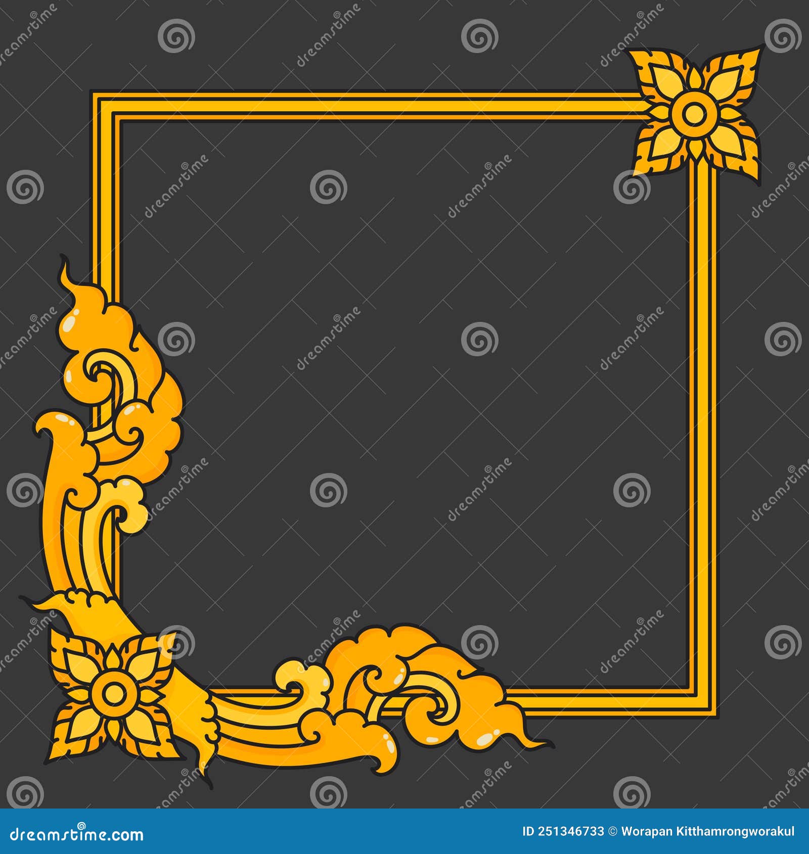 Cauda da serpente tailandesa doodle kawaii colorido desenho plano  ilustração vetorial moldura de borda t